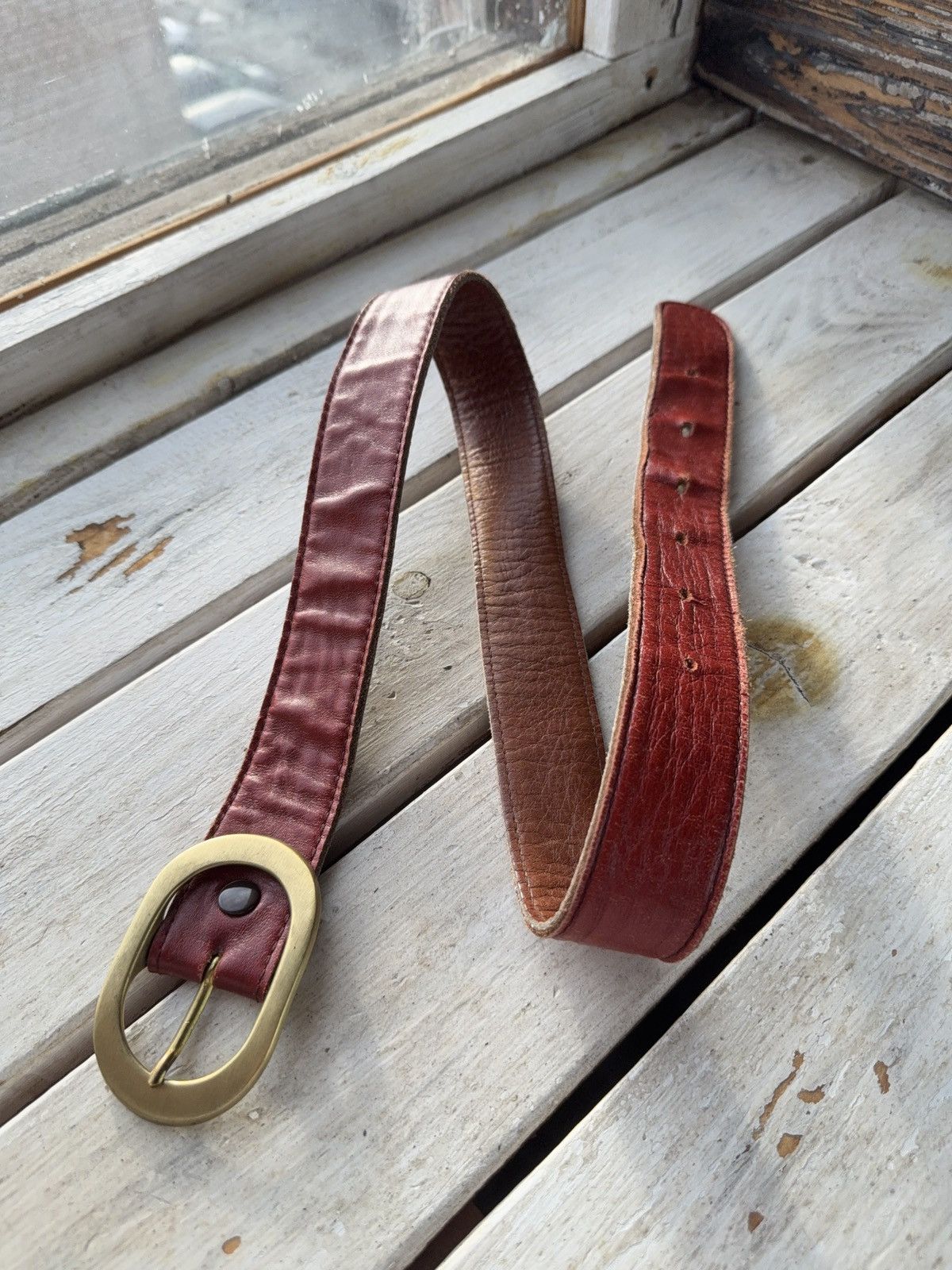 Japanese Brand Vintage Retro 90s Opium Real Leather Japanese style belt Size ONE SIZE - 1 Thumbnail