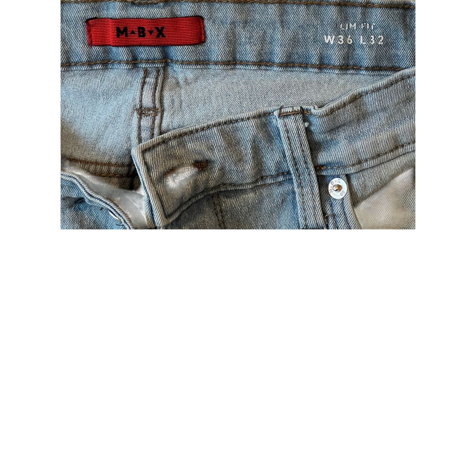 MBX MBX Slim Fit Blue Jeans Mens 36x32 Size US 36 / EU 52 - 3 Thumbnail