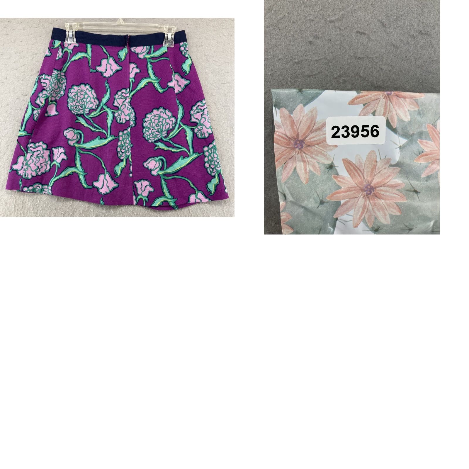 Lilly Pulitzer Lilly Pulitzer Women's Skirt 8 Short Flare Floral Cotton Beach Tropical Spring Summer Purple Elastic Waist Size 30" / US 8 / IT 44 - 8 Thumbnail