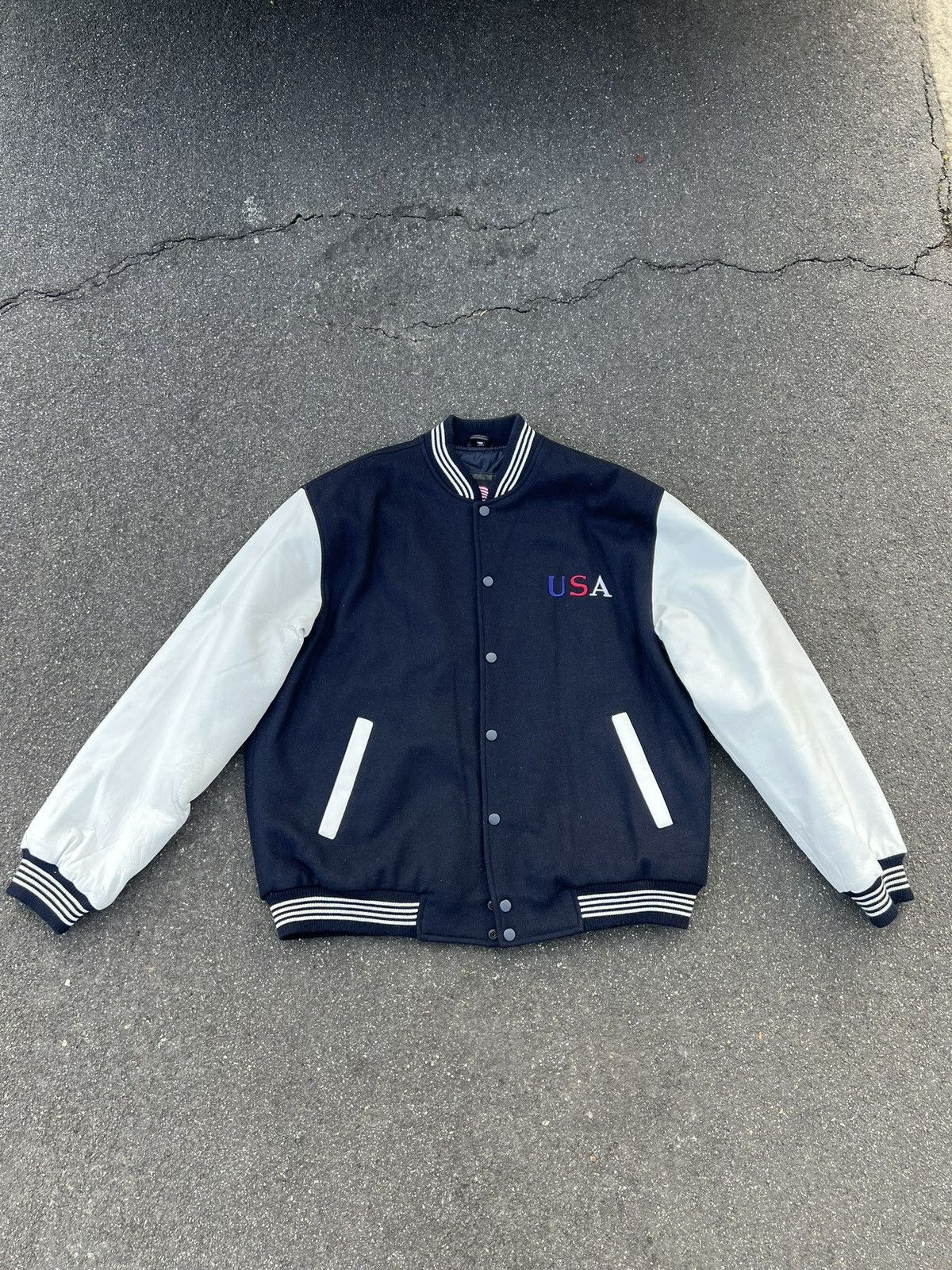 Vintage American Flag Varsity Jacket Size US M / EU 48-50 / 2 - 2 Thumbnail