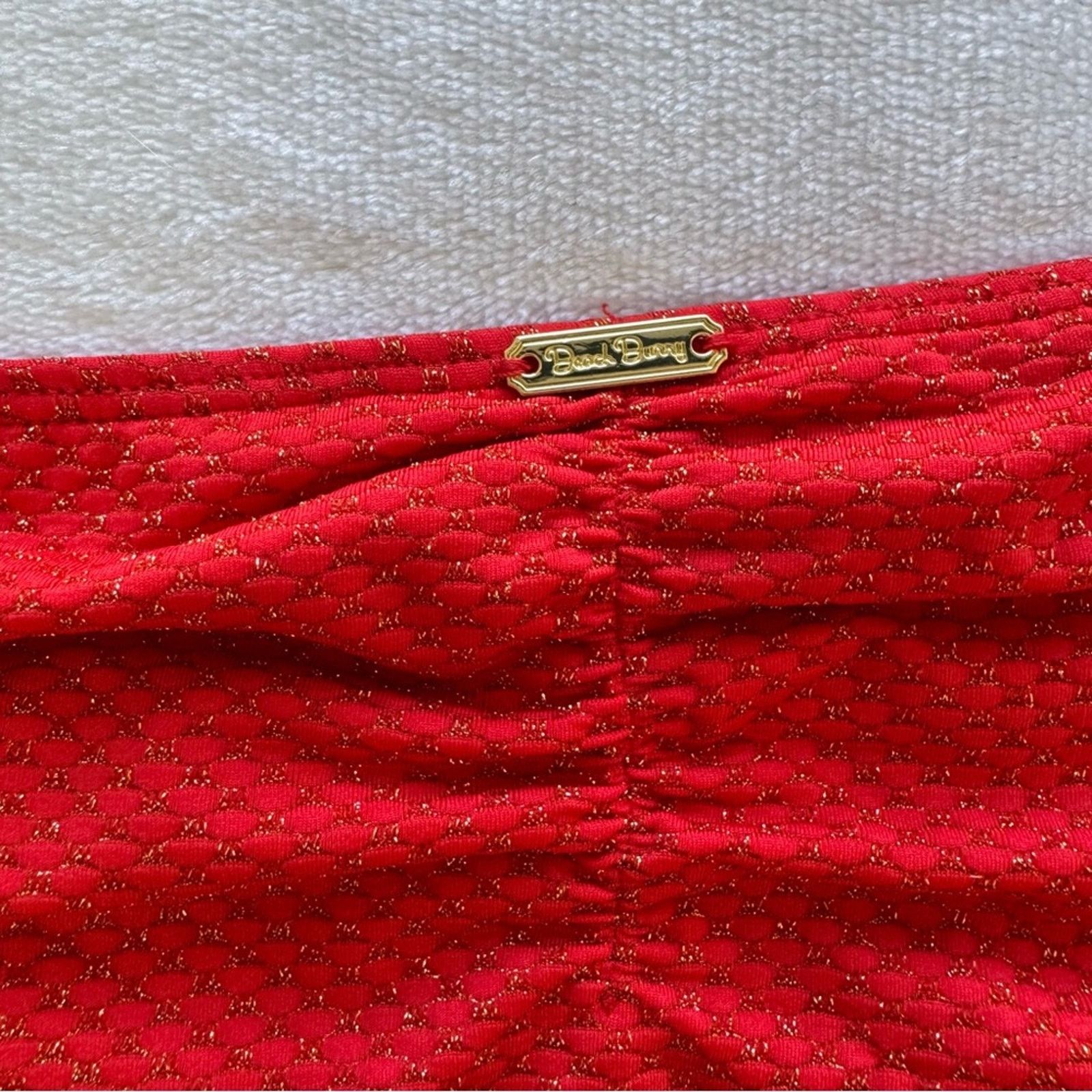NBDN Nobrandedon NWT! Beach Bunny Red Shimmer Swim Bottom, Size XL Size XL / US 12-14 / IT 48-50 - 8 Thumbnail