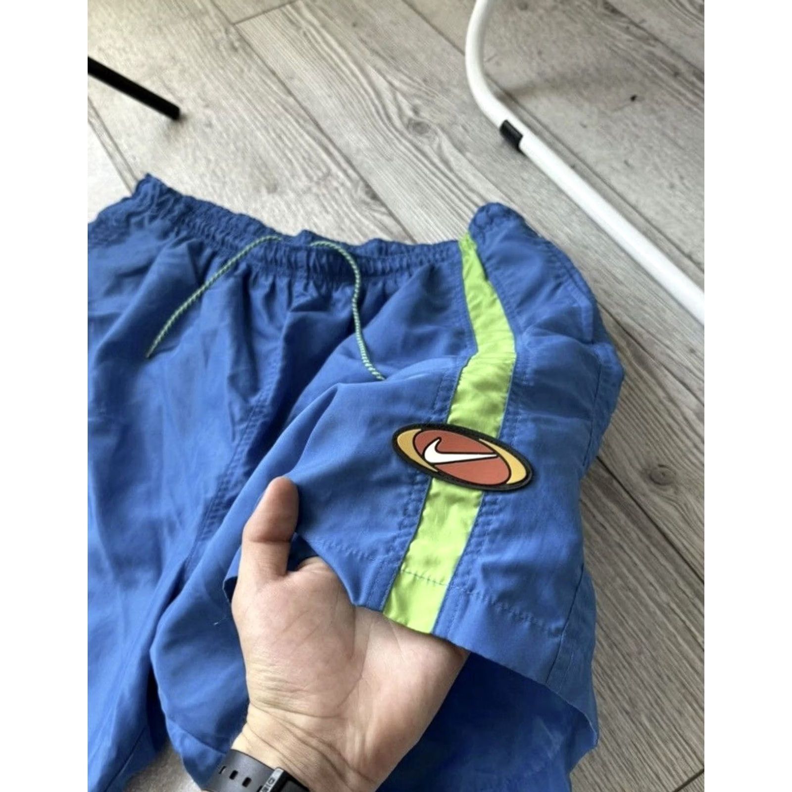 Nike VINTAGE NIKE BLUE NYLON SHORTS LOGO 90s XL MEN Size US 36 / EU 52 - 4 Thumbnail