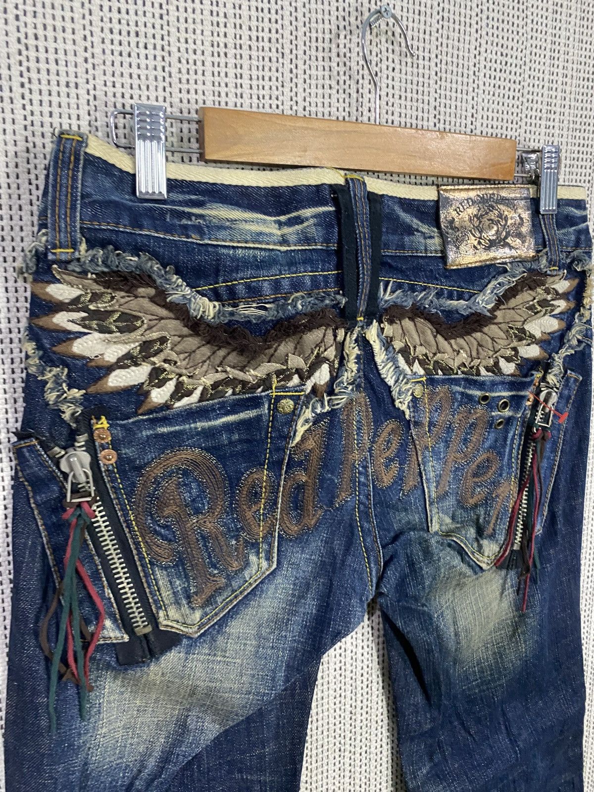 Japanese Brand Japanase brand red peppers flared denim very rare Size US 31 - 13 Thumbnail
