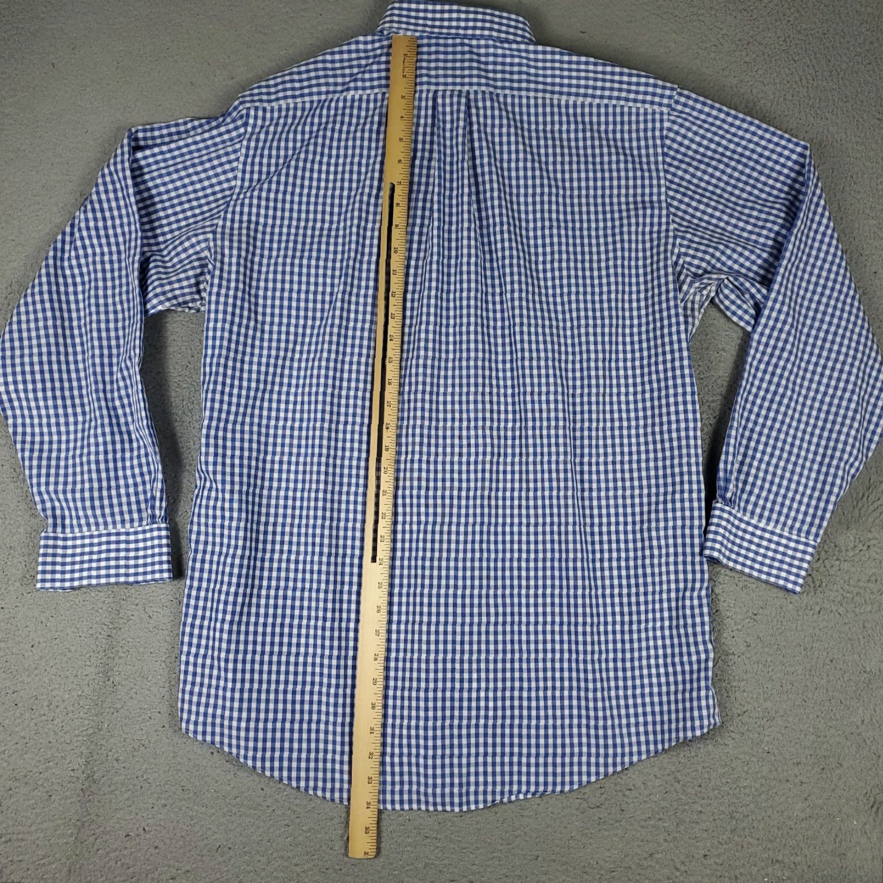 Brooks Brothers Brooks Brothers Shirt Mens 17 Blue Check Dress Button Up Long Sleeve Regular 100% Cotton Pride Wedding Business Casual Formal Workwear Mens Size 46R - 5 Thumbnail
