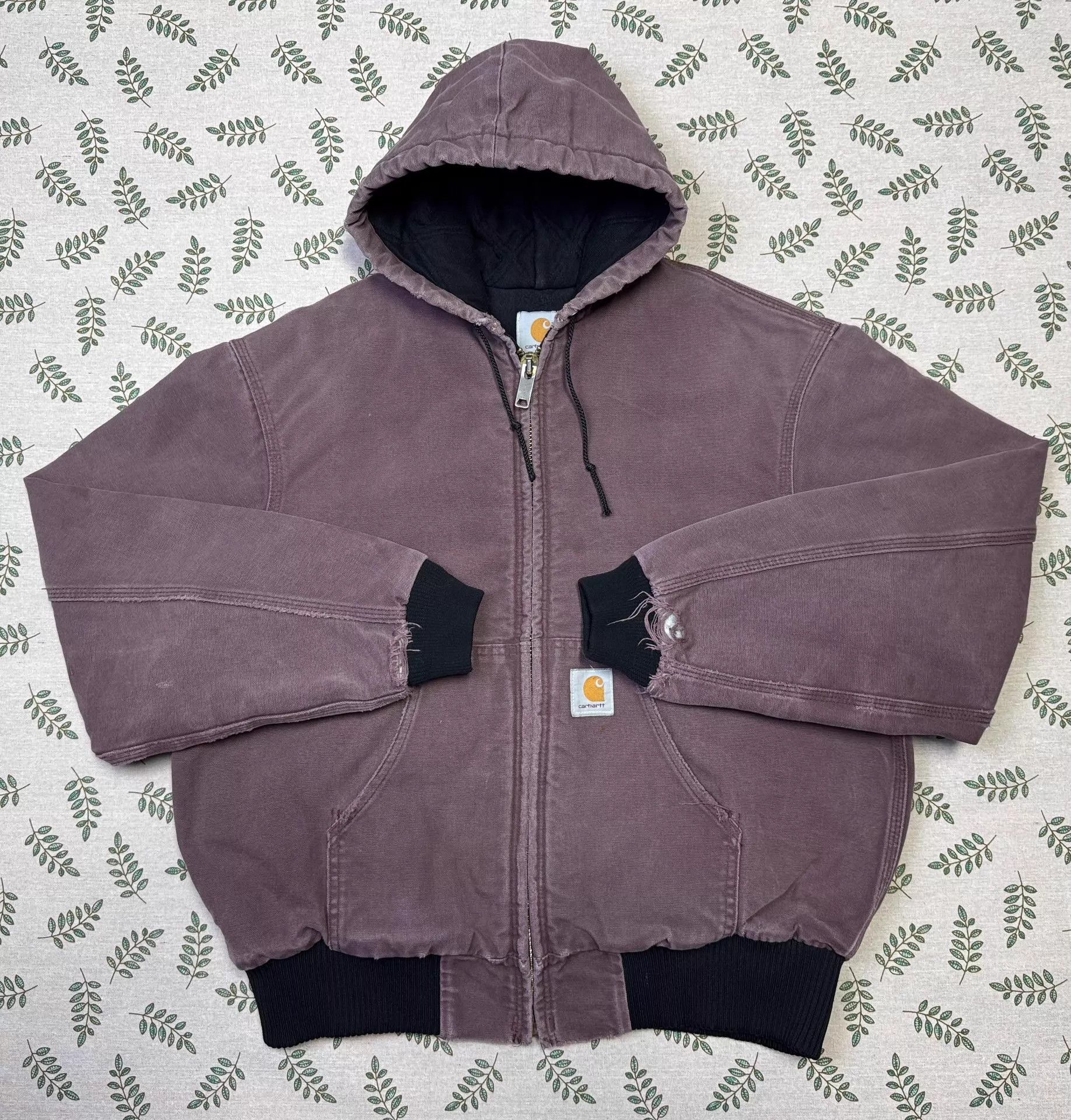 Carhartt Vintage Carhartt JQ1035 Main Line Dusty Rose Hooded Jacket L Size US L / EU 52-54 / 3 - 1 Thumbnail