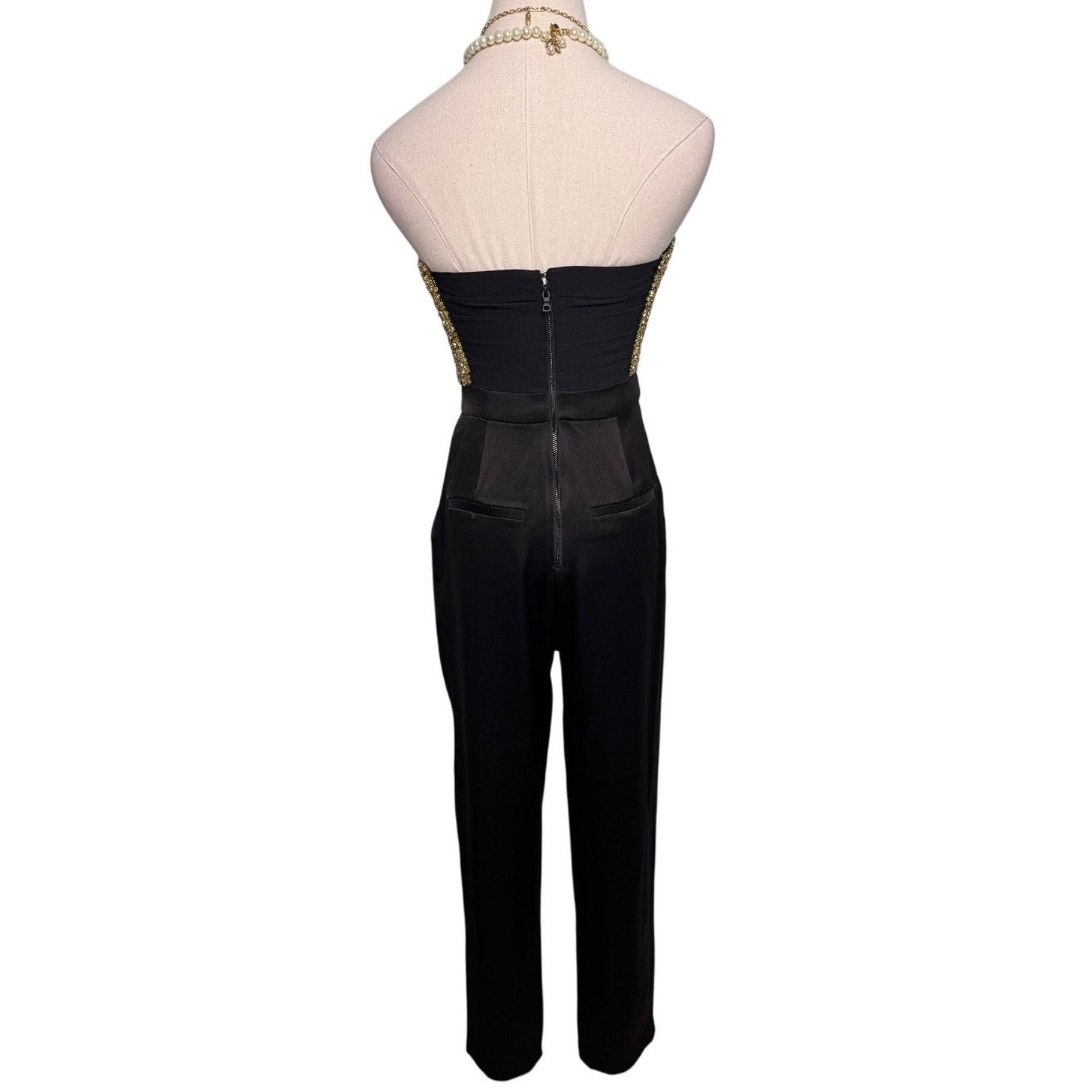 Alice + Olivia Alice + Olivia Jeri Rhinestone Jumpsuit black gold size 2 Size 26" / US 2 / IT 38 - 10 Thumbnail