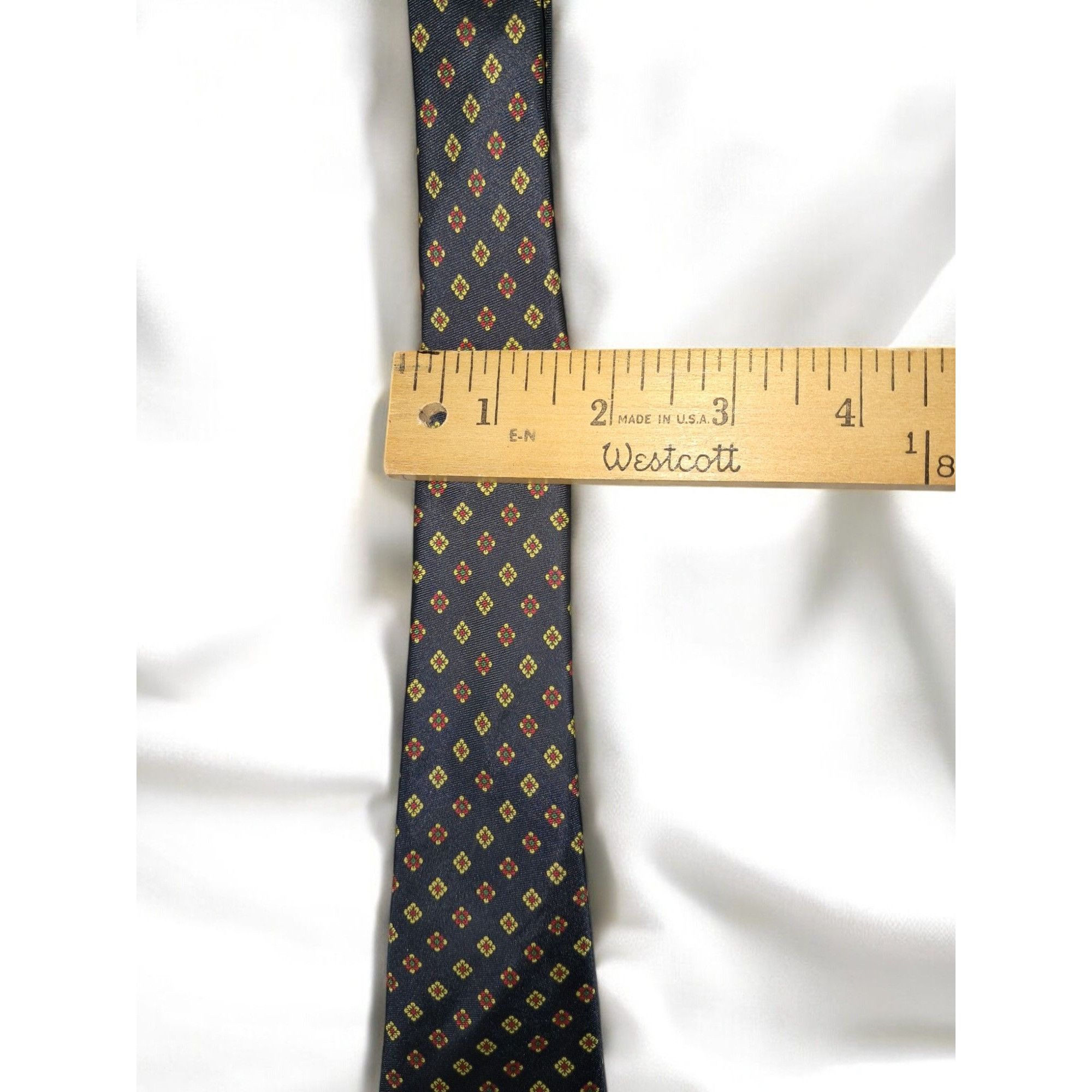 Firenze Firenze 100% Silk Tie, Black Geometric with Accents of Red, Size ONE SIZE - 5 Thumbnail