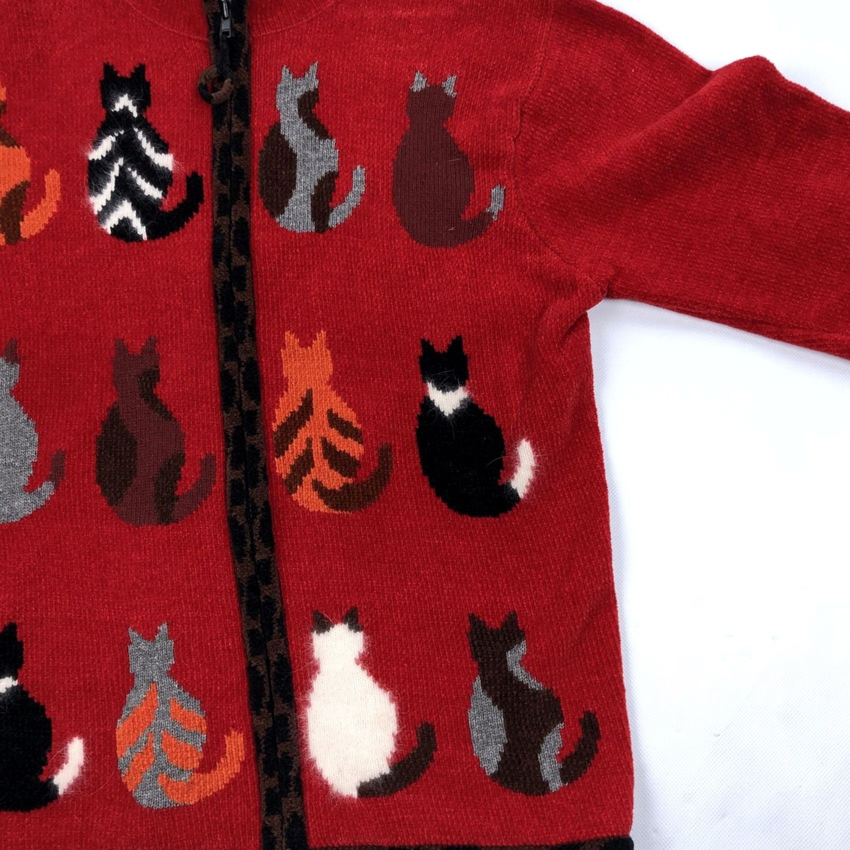 Coldwater Creek VINTAGE Coldwater Creek Cat Cardigan Sweater L Women Full Zip Mock Neck Knit All Seasons Size L / US 10 / IT 46 - 4 Thumbnail