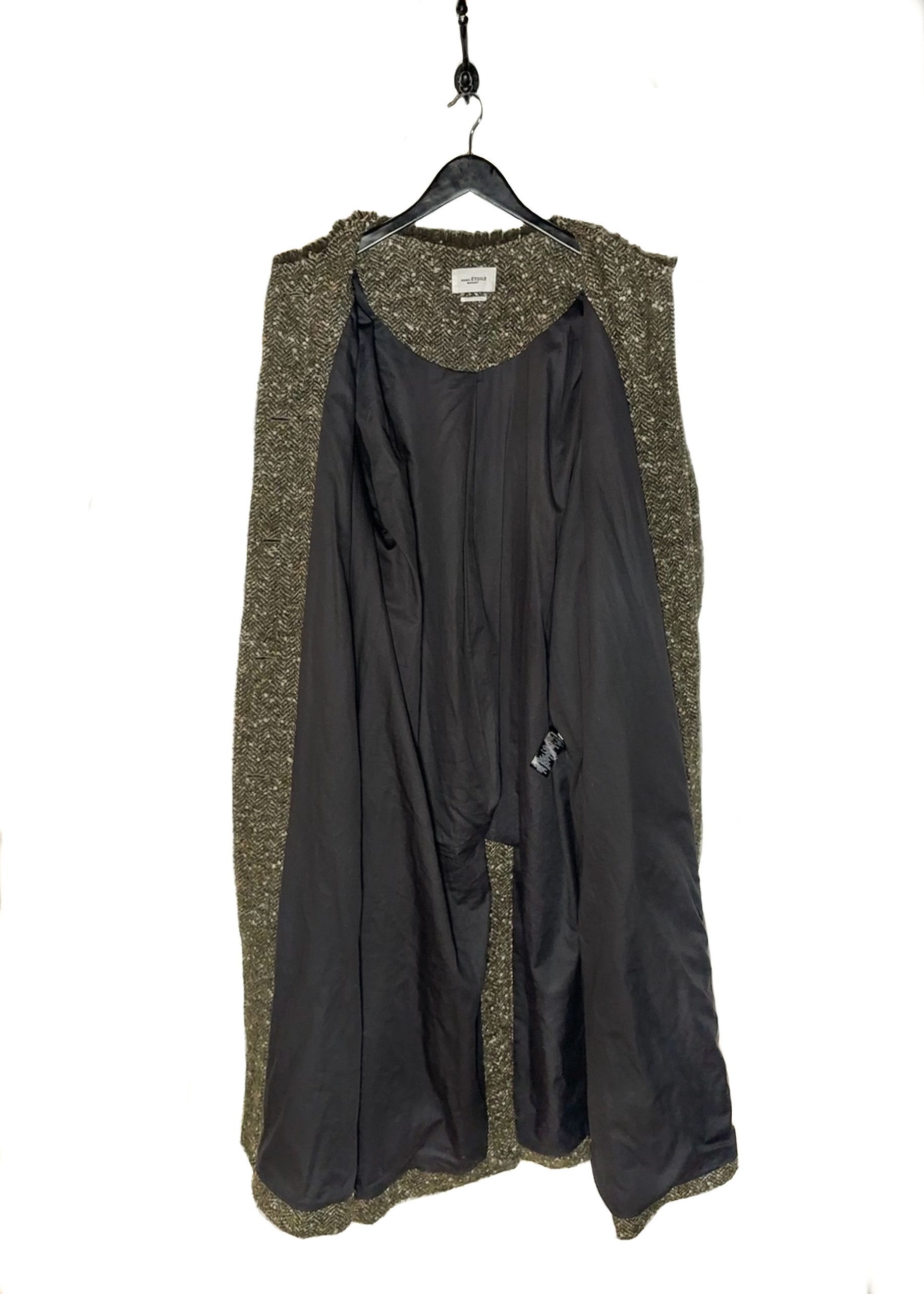 Isabel Marant Etoile Isabel Marant Etoile Green Tweed Jardy Wool Long Coat Size S / US 4 / IT 40 - 5 Thumbnail