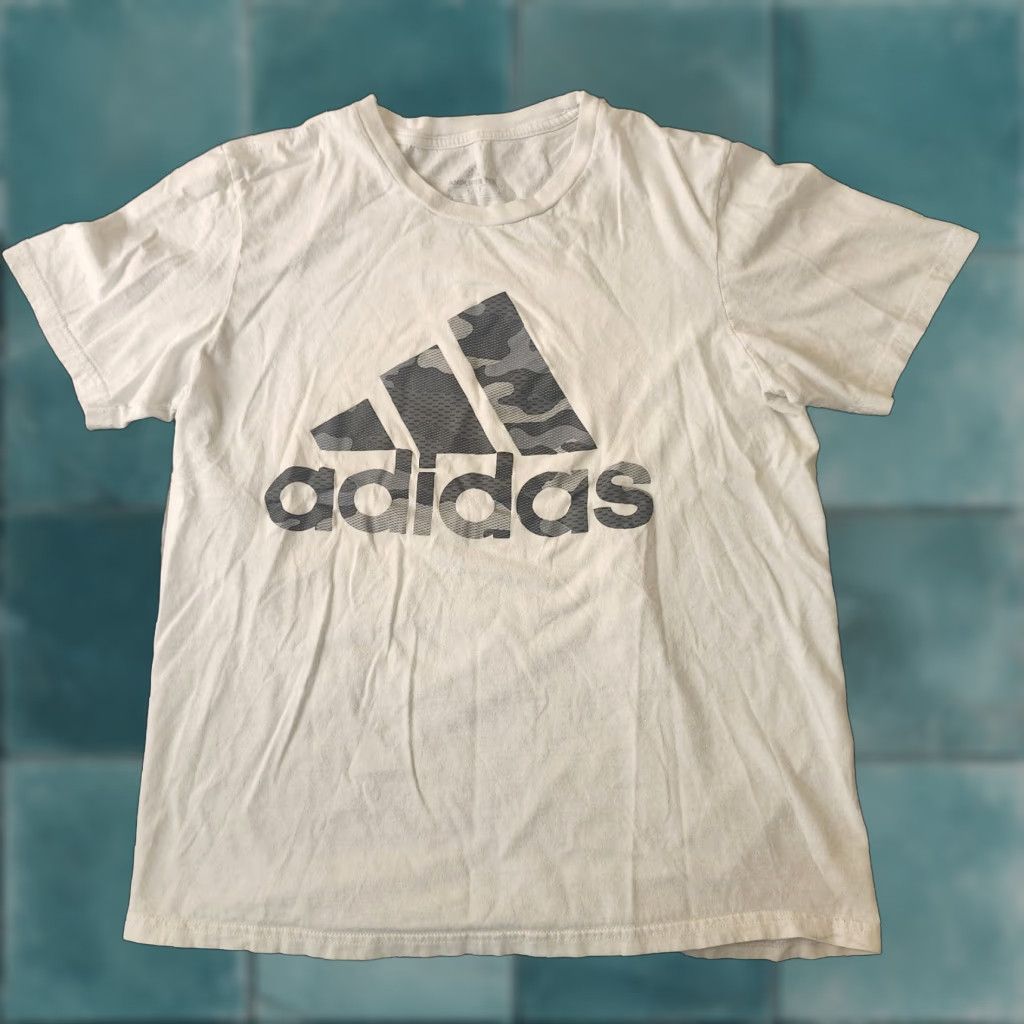 Adidas Adidas Men's T-Shirt M White Camo Graphic Short Sleeve Crew Neck Logo Modern Designer Classic Mens Size US M / EU 48-50 / 2 - 1 Thumbnail