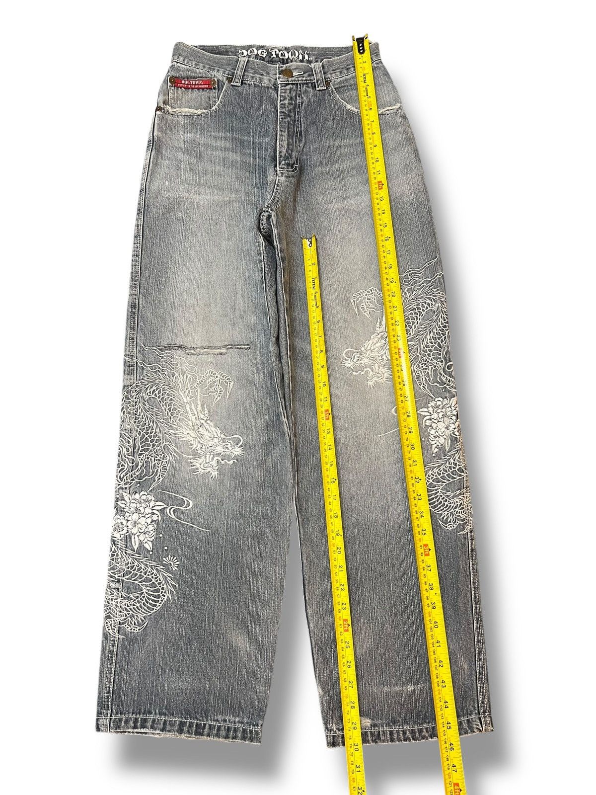 Dogtown Rare Baggy Vintage 90s Dogtown Black Dragon - Embroidered Size US 31 - 18 Thumbnail