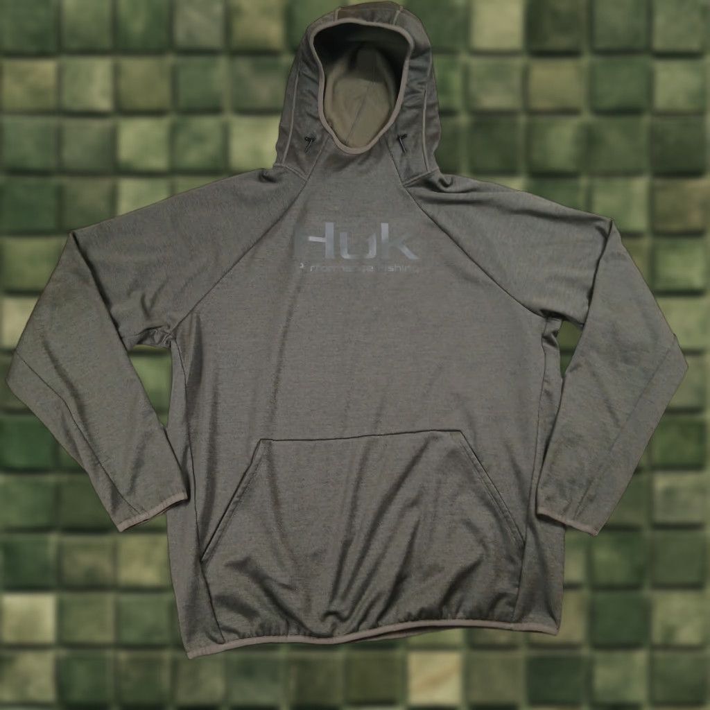 Huk Hoodie Mens XL Green Fishing Logo