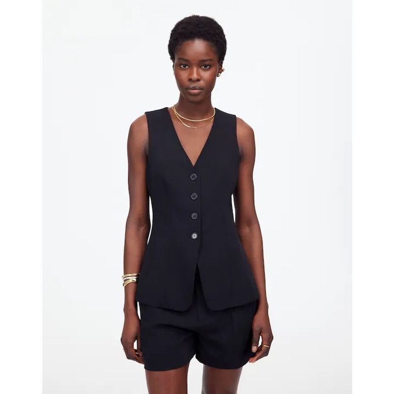 Madewell NWOT Madewell Cutaway Long Vest In Jet Black Size 2 Size XS / US 0-2 / IT 36-38 - 1 Thumbnail