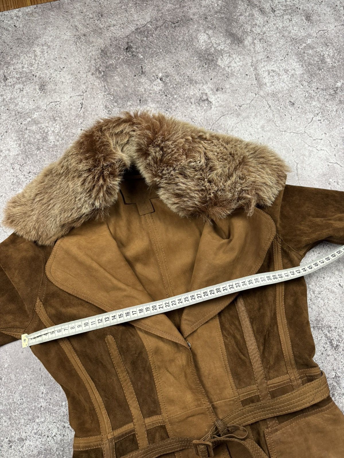 Japanese Brand VINTAGE SUEDE LEATHER FUR COAT JAPAN GLAMOUR RARE Y2K 90s Size S / US 4 / IT 40 - 10 Thumbnail
