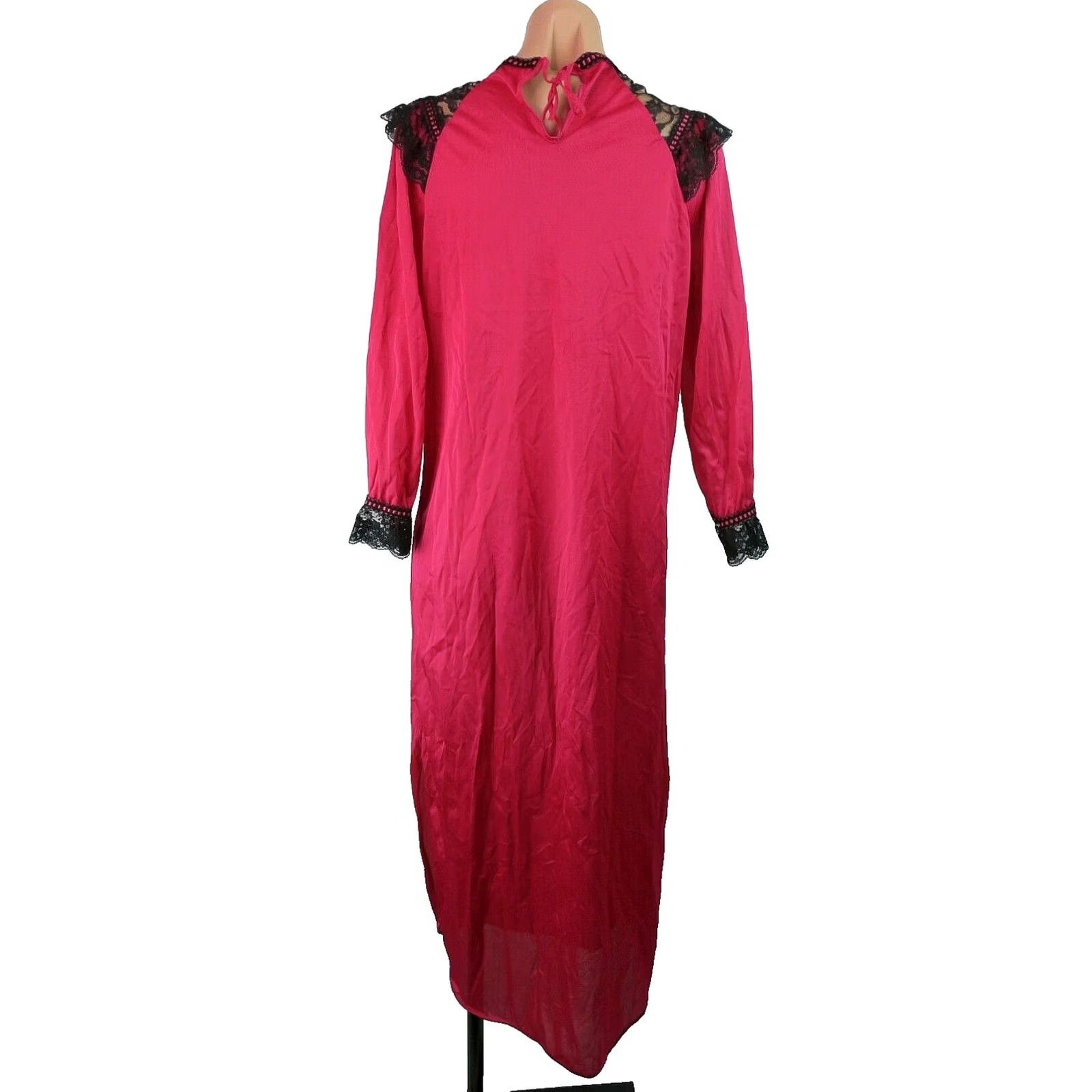Vintage VINTAGE Jill Andrea of New York NIGHTGOWN Pink NYLON Lace Yolk 80s Size S Womens Size ONE SIZE - 2 Thumbnail