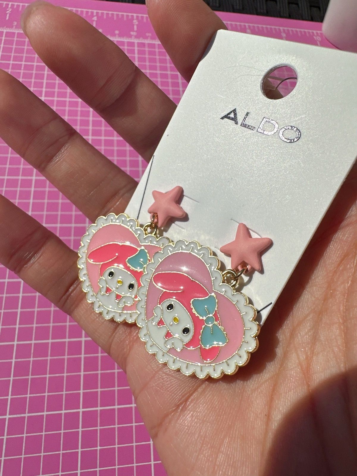 Designer Aldo Cute Pink Star bunny Earrings heart drops Size ONE SIZE - 2 Thumbnail