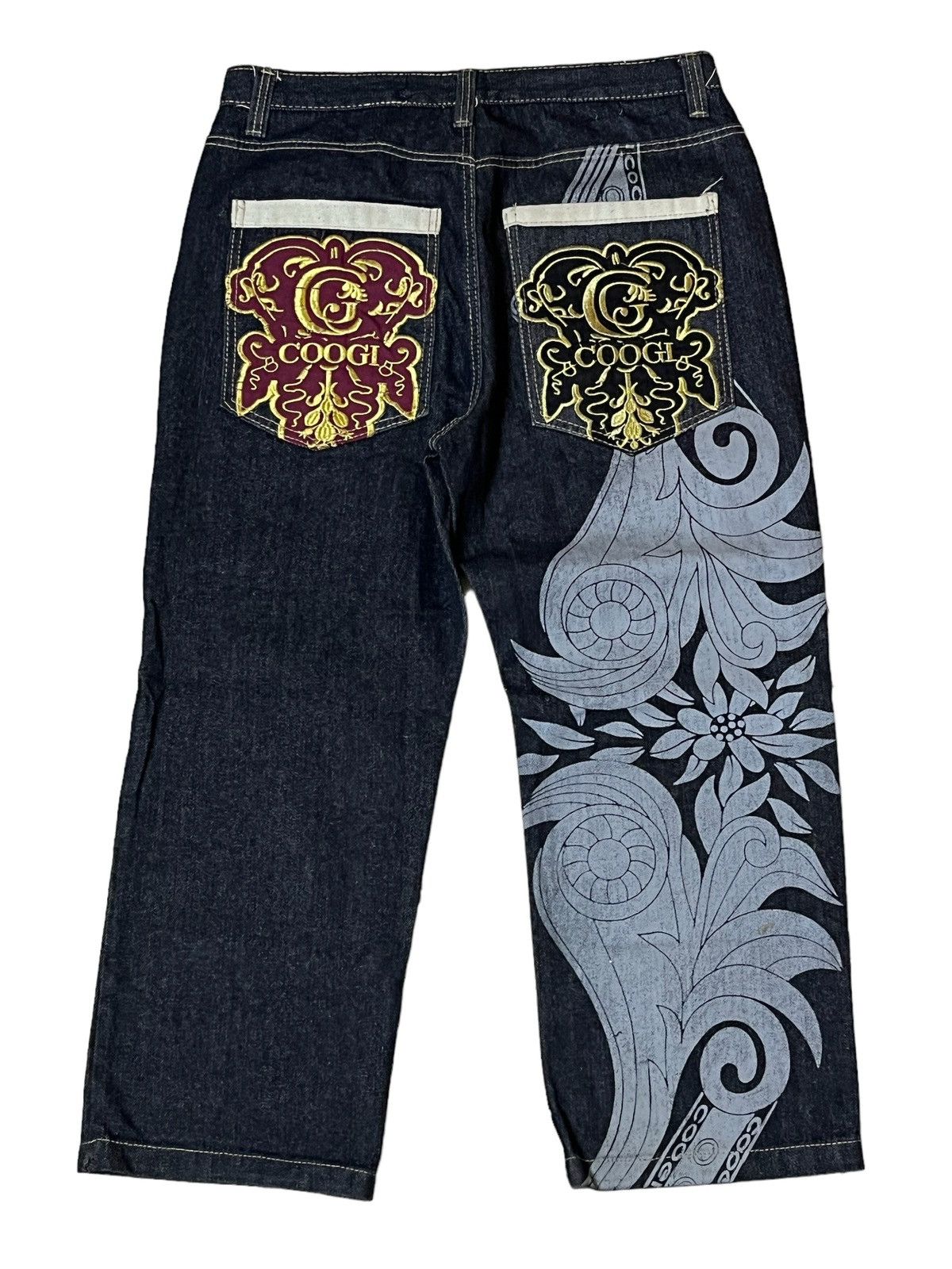 BAGGY🔥COOGI AUSTRALIA PRINTED/EMBROIDERY BAGGY JEANS