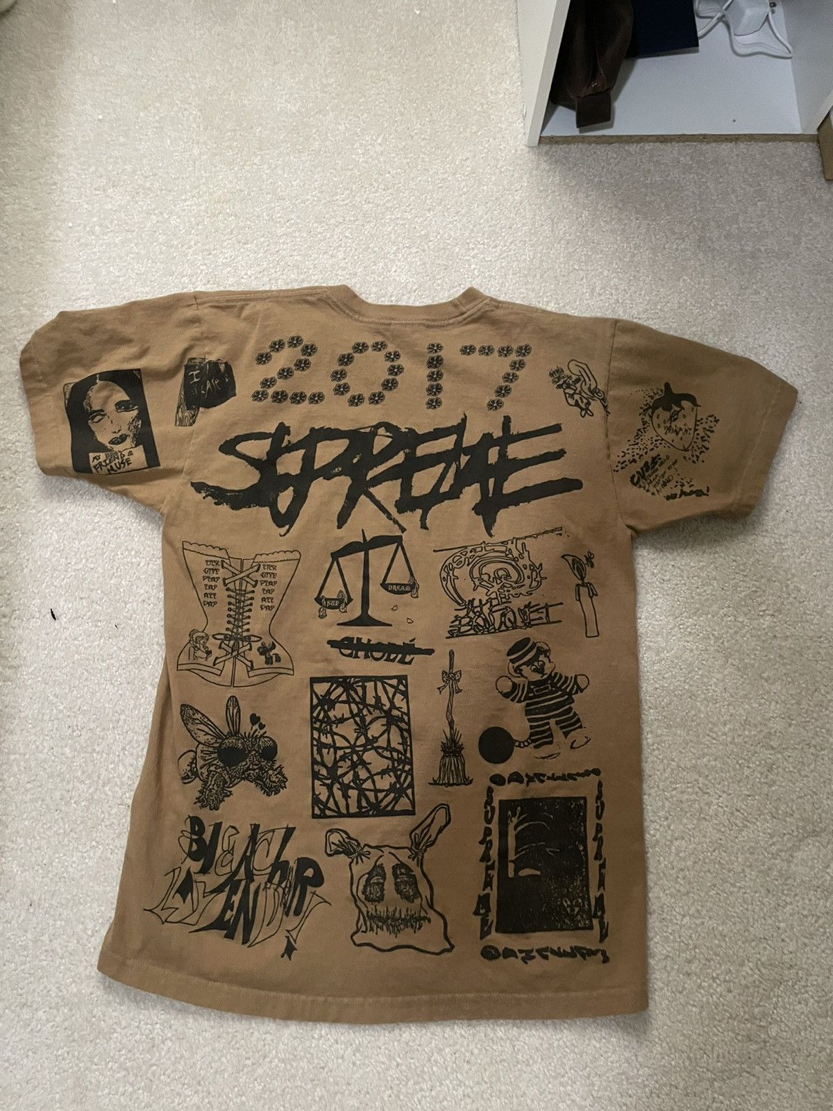 Supreme Supreme 2017 Dream Tee Size M Used Brown Great Condition 