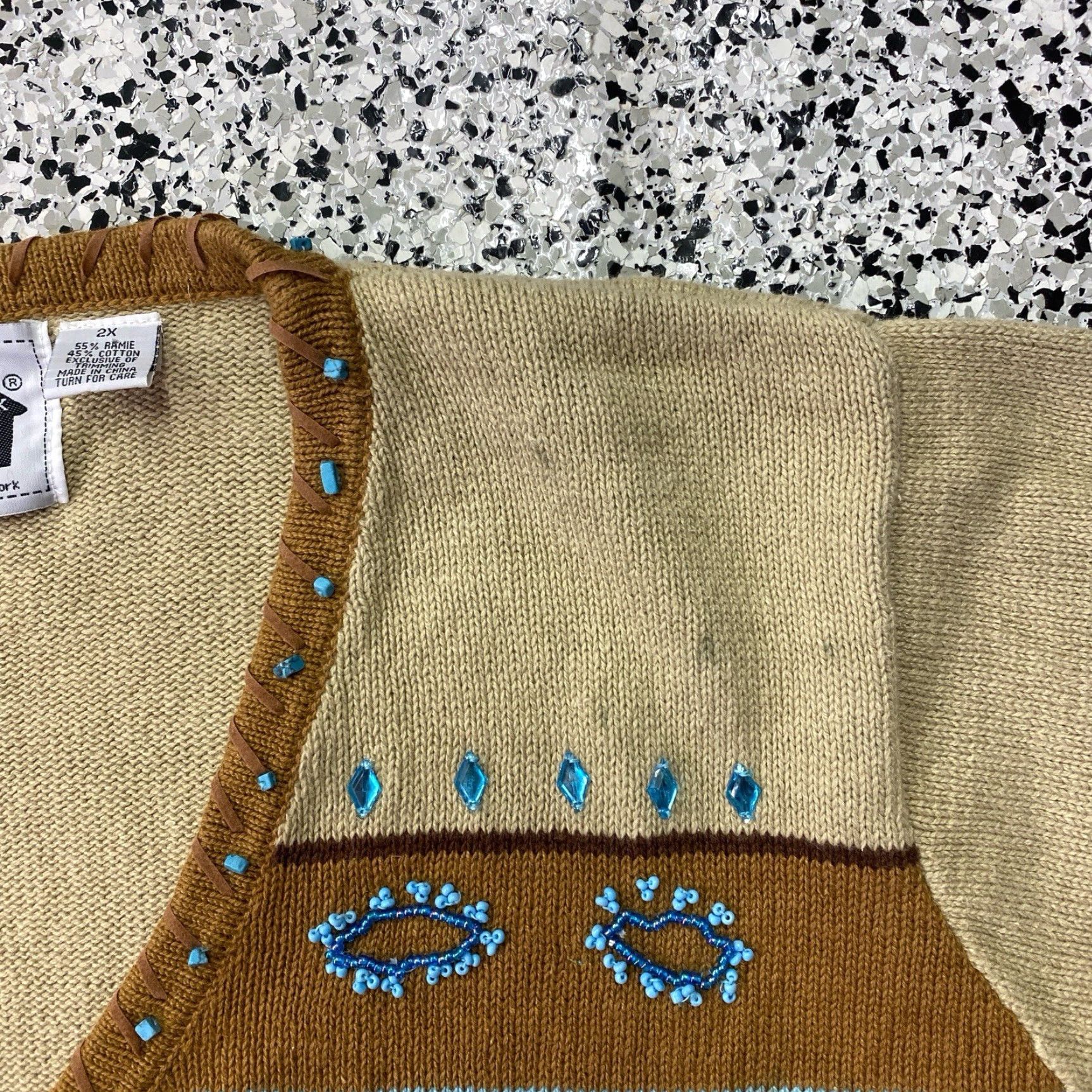 Vintage VINTAGE Storybook Knits Sweater Cardigan Women’s 2XL Blue Beige Dog Butterfly Animal Print 90s Size XXL / US 16-18 / IT 52-54 - 3 Thumbnail
