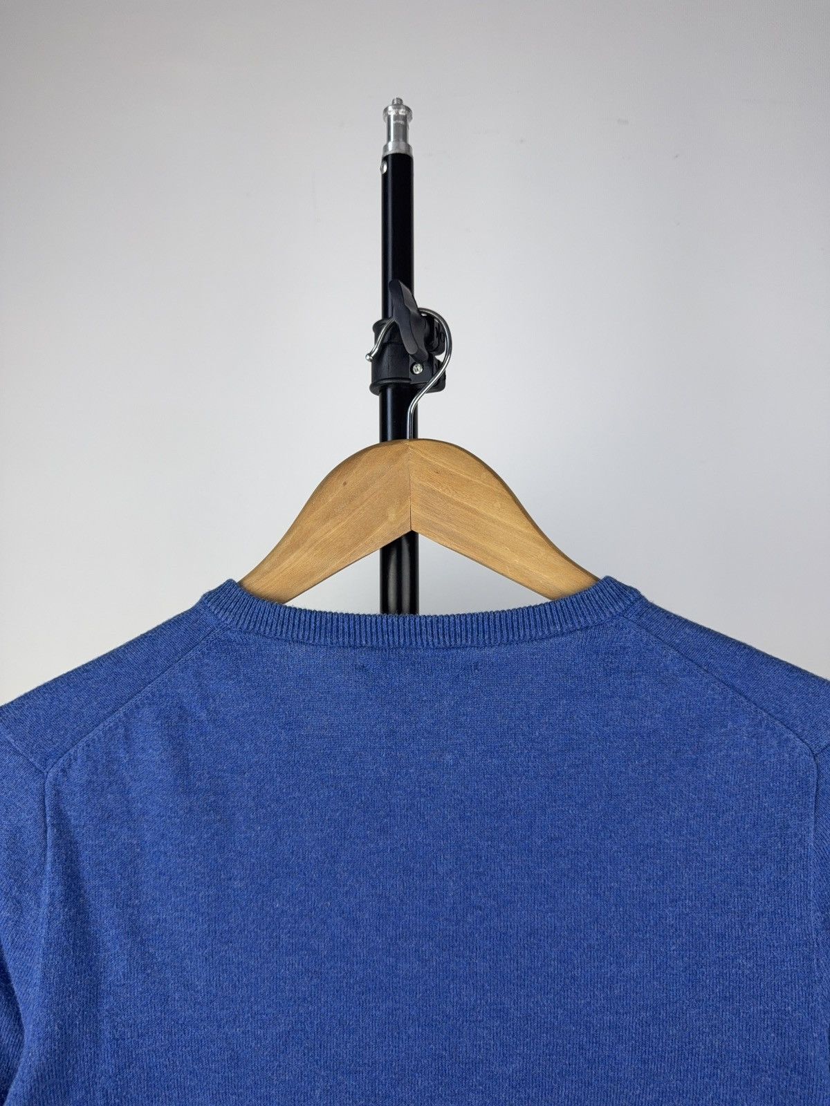 Designer × Polo Ralph Lauren × Vintage Polo Ralph Lauren Blue V-Neck Sweater 100% Cotton S size Size S / US 4 / IT 40 - 8 Thumbnail
