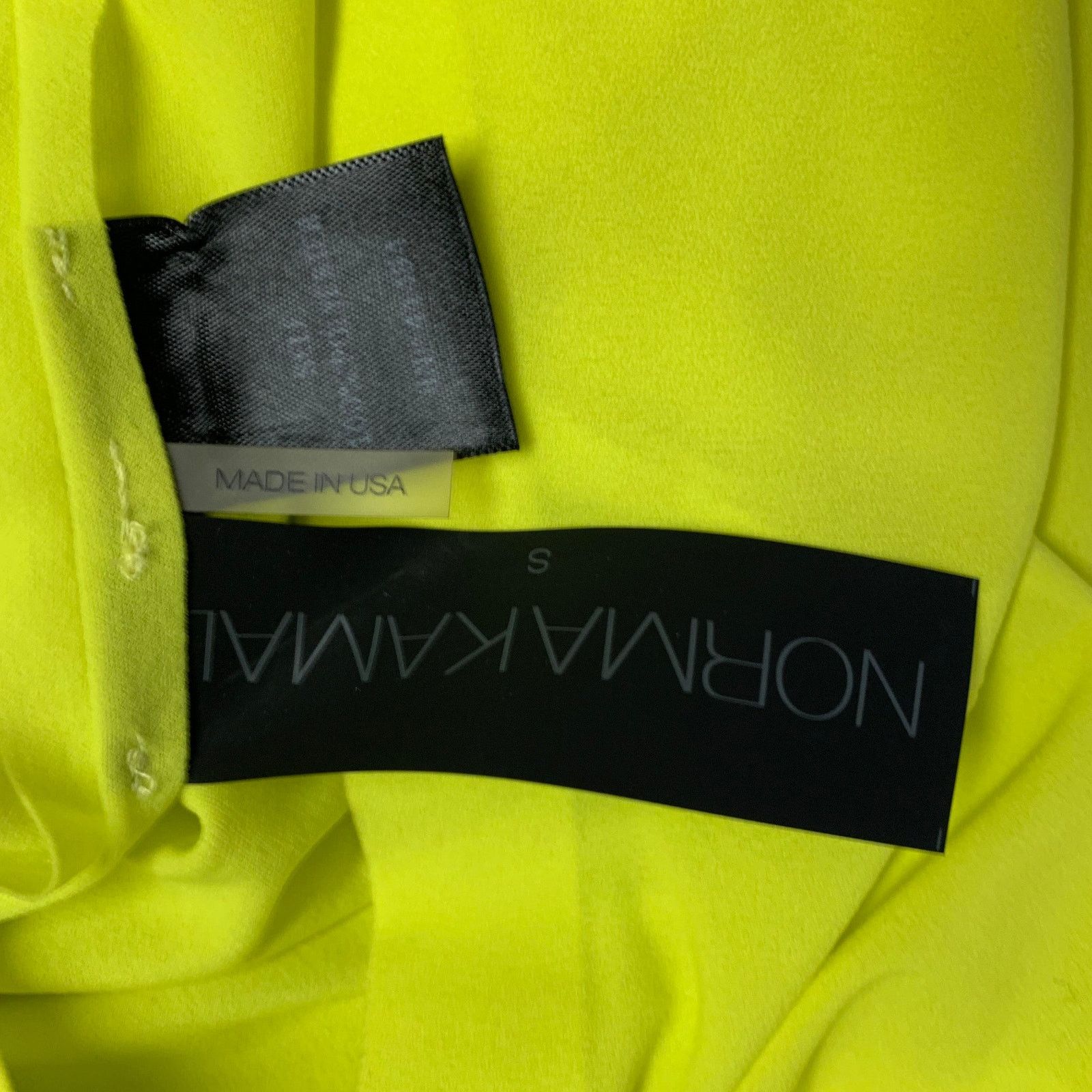 Norma Kamali NORMA KAMALI S Yellow Neon Polyester Crew Neck Casual Top Size S / US 4 / IT 40 - 8 Thumbnail