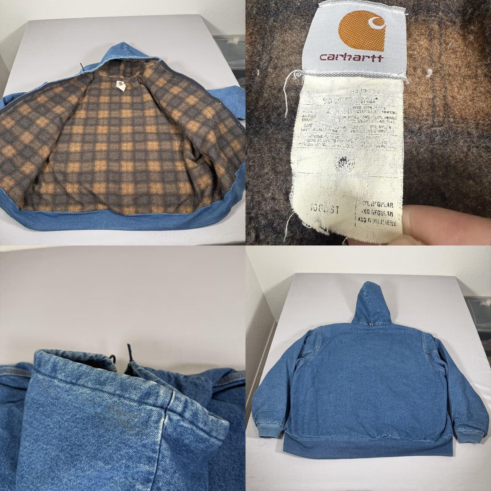Carhartt VINTAGE Carhartt Jacket Mens 4XL Blue Denim Blanket Lined Active 90s Womens? Size US XXL / EU 58 / 5 - 8 Thumbnail
