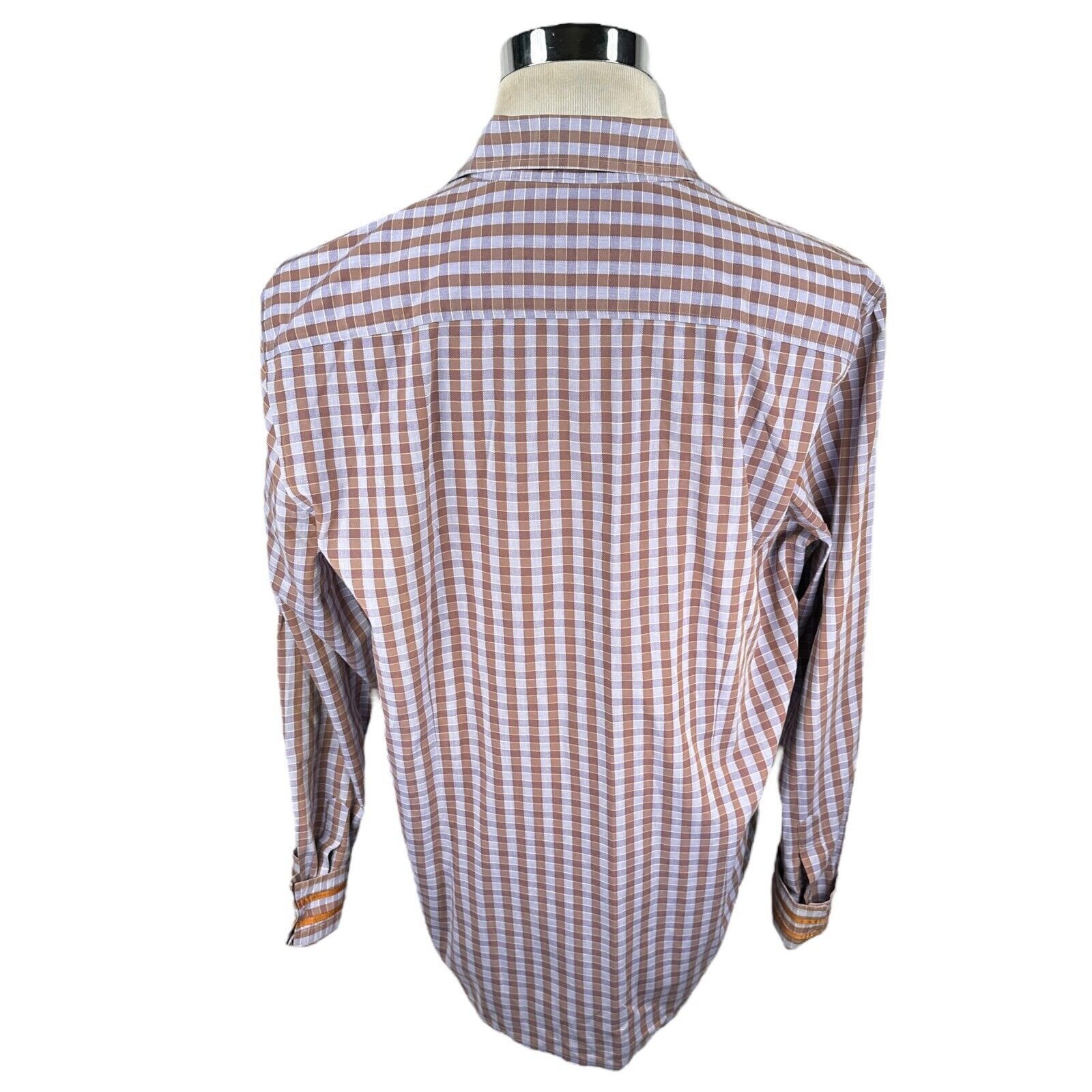 Robert Graham Robert Graham Shirt Men XL Purple Brown Check Button Up Size US XL / EU 56 / 4 - 6 Thumbnail