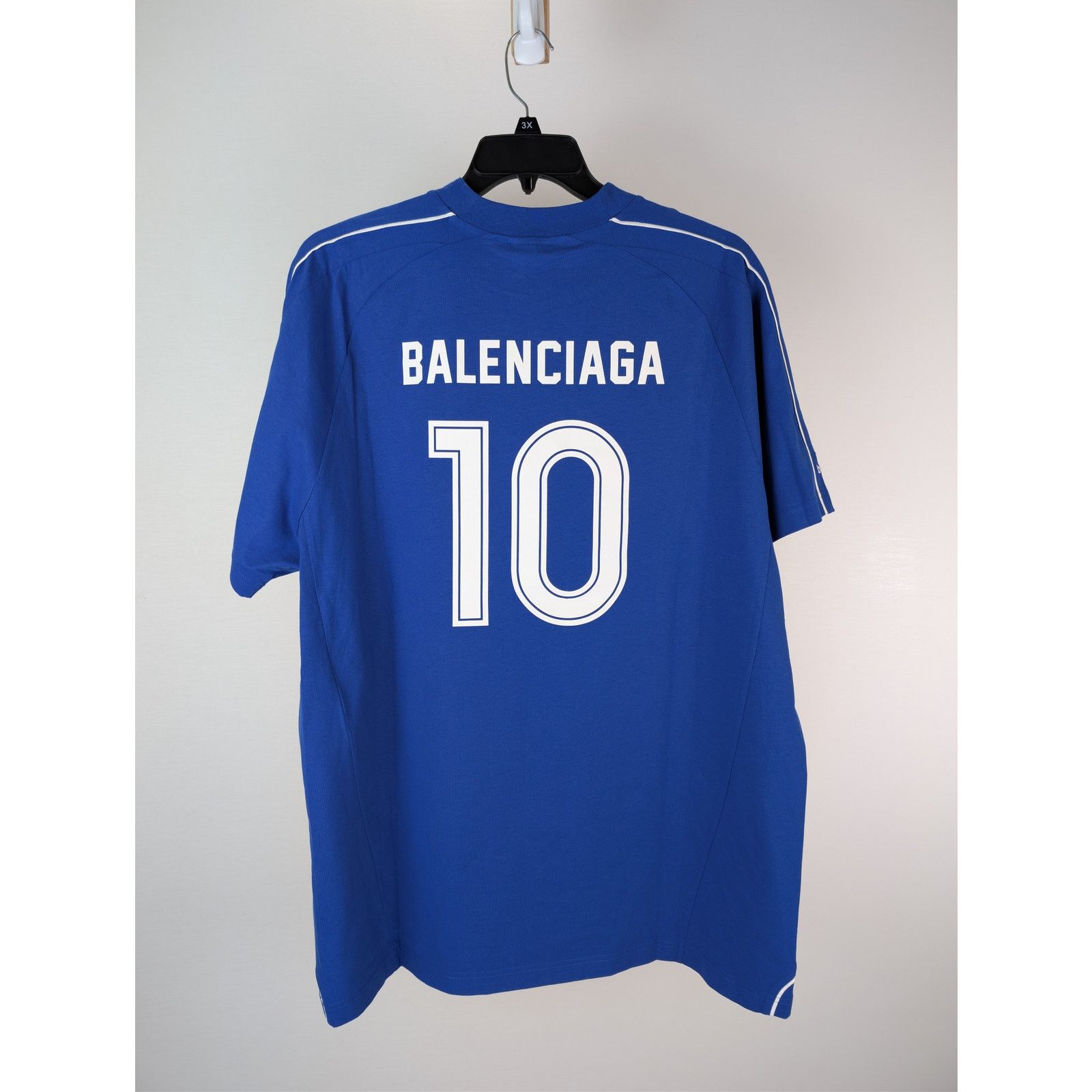 Balenciaga o1rshd1 Oversized Soccer T-Shirt Dry Jersey in Blue Size US M / EU 48-50 / 2 - 13 Thumbnail