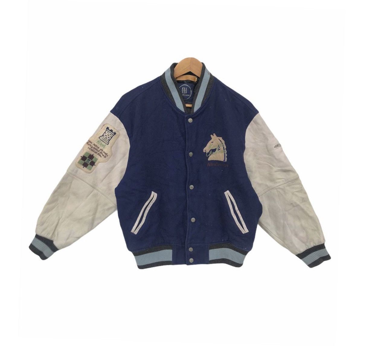 ABAHOUSE Vintage 80s Abahouse Japan Varsity Jacket Wool Leather Size US L / EU 52-54 / 3 - 1 Thumbnail