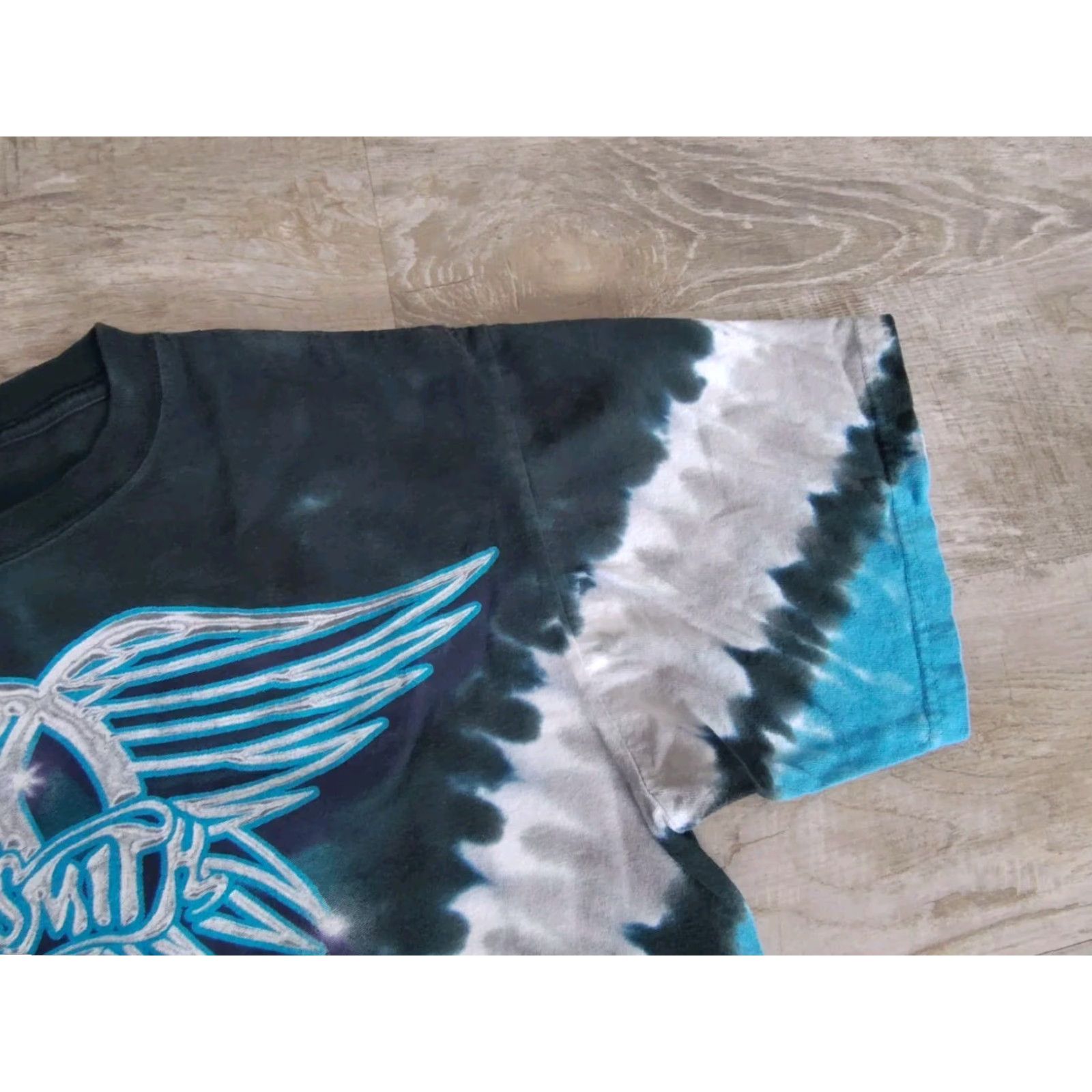 Liquid Blue Liquid Blue Aerosmith Rag Doll Tie-Dye T-Shirt Mens M Crew Neck Short Sleeve Blue Cotton 90s Retro Band Rock Mens Size US M / EU 48-50 / 2 - 6 Thumbnail