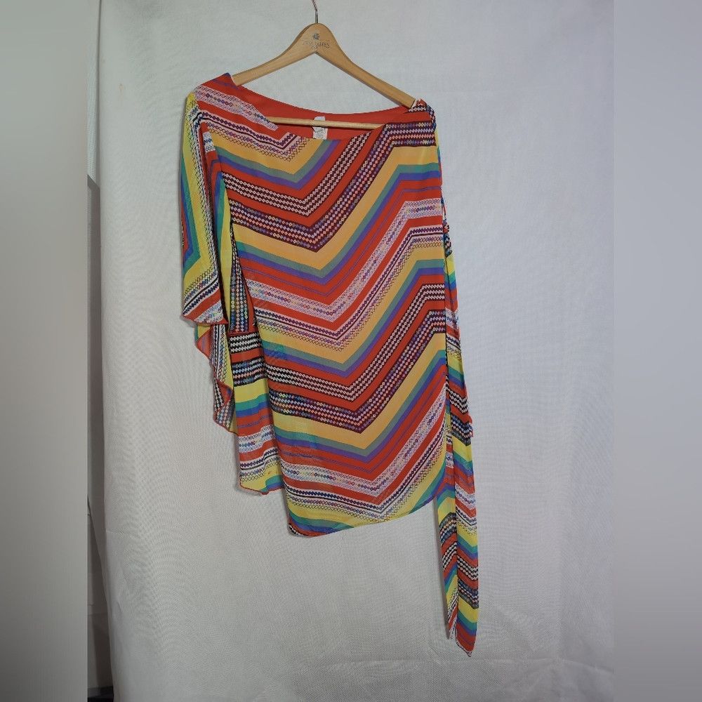 Other Colorful M Chevron One-Shoulder Top By Teenplo Famosa Size M / US 6-8 / IT 42-44 - 2 Thumbnail