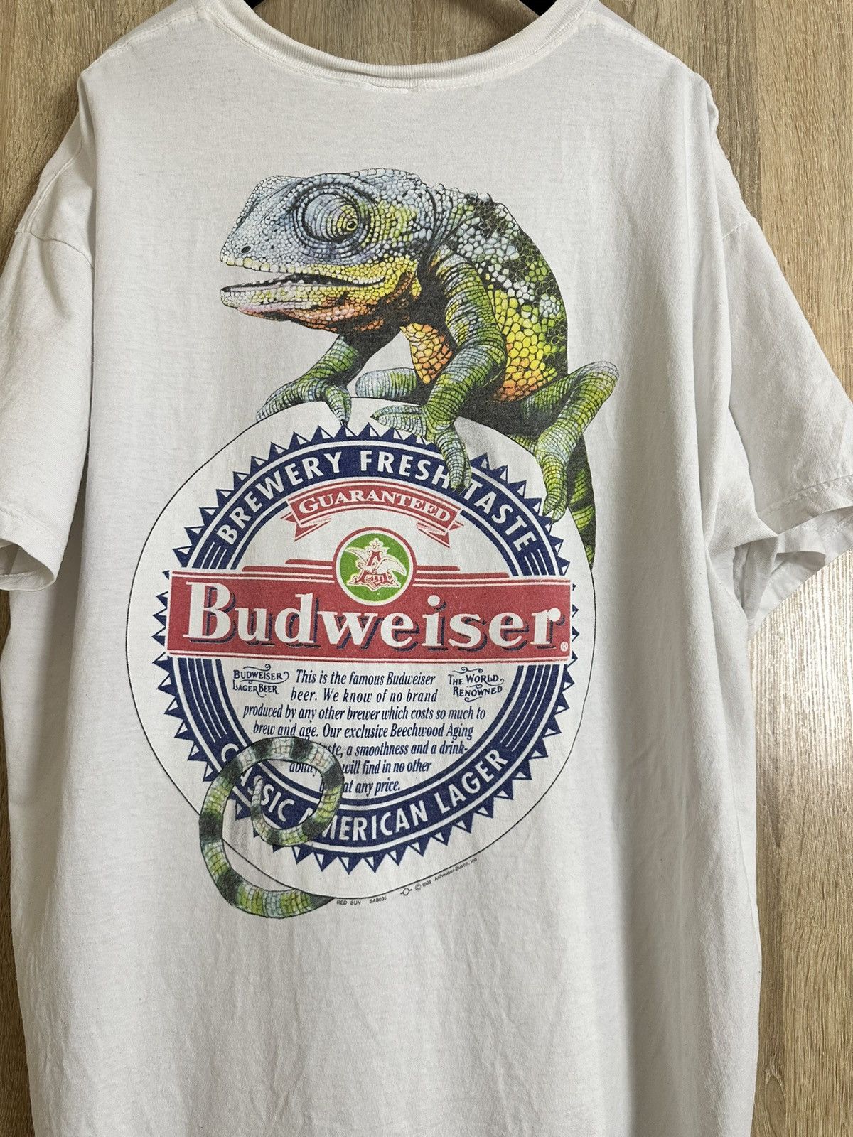 Budweiser 🔥 Budweiser 1999 Big Logo Beer Art T Shirt Guinness Corona Size US XXL / EU 58 / 5 - 1 Thumbnail