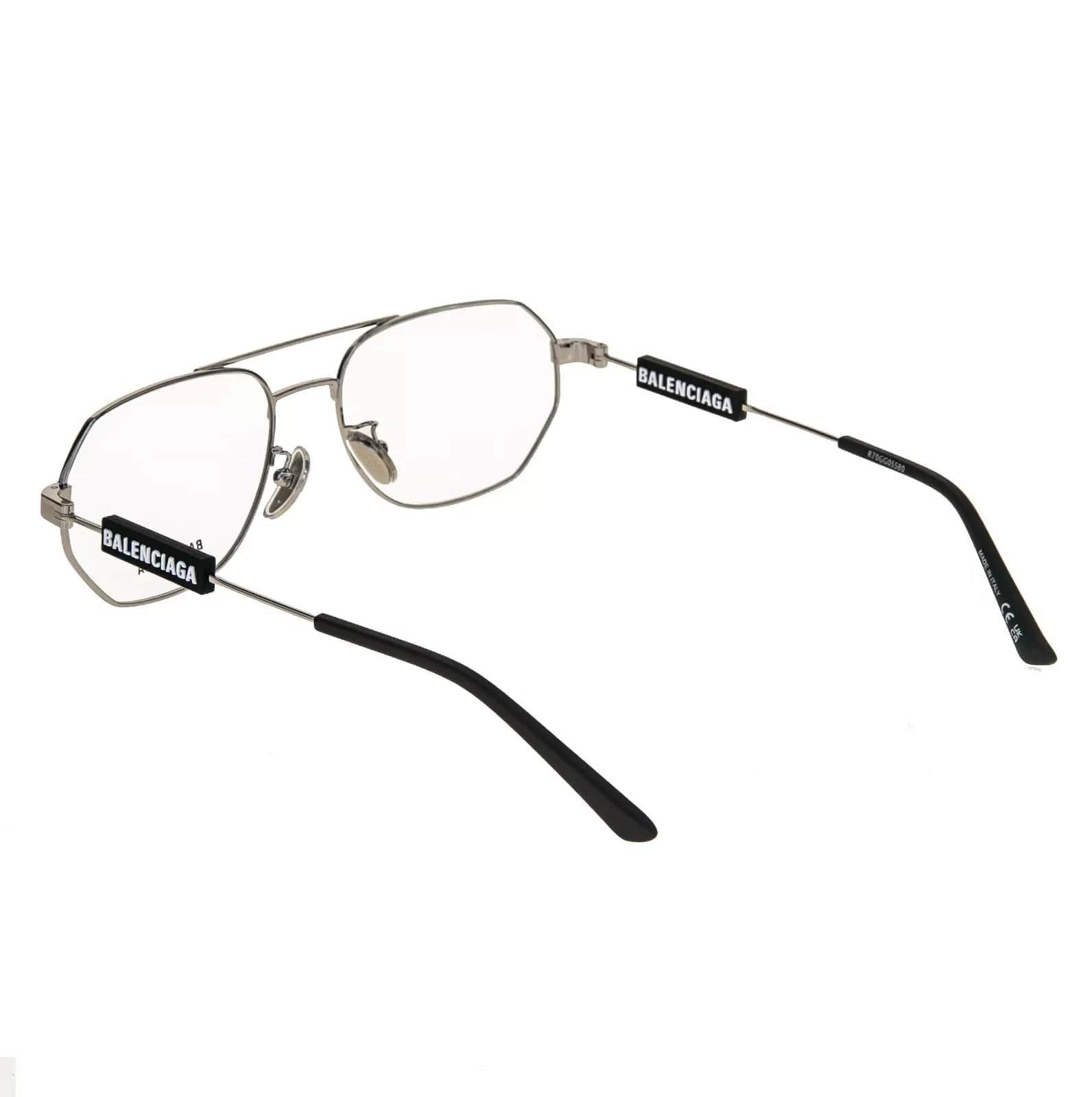Balenciaga BALENCIAGA TAG 0117 Silver Black Unisex Eyeglass GG0117O 002 Size ONE SIZE - 3 Thumbnail