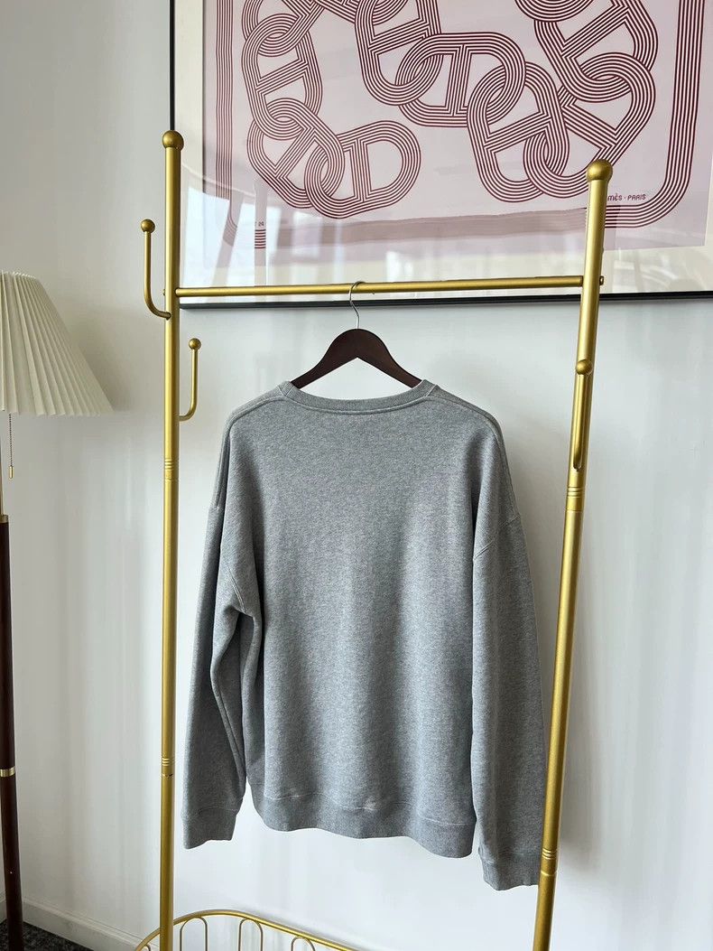 Loewe LOEWE Gray logo embossed round neck long sleeve hoodie Size S / US 4 / IT 40 - 2 Thumbnail
