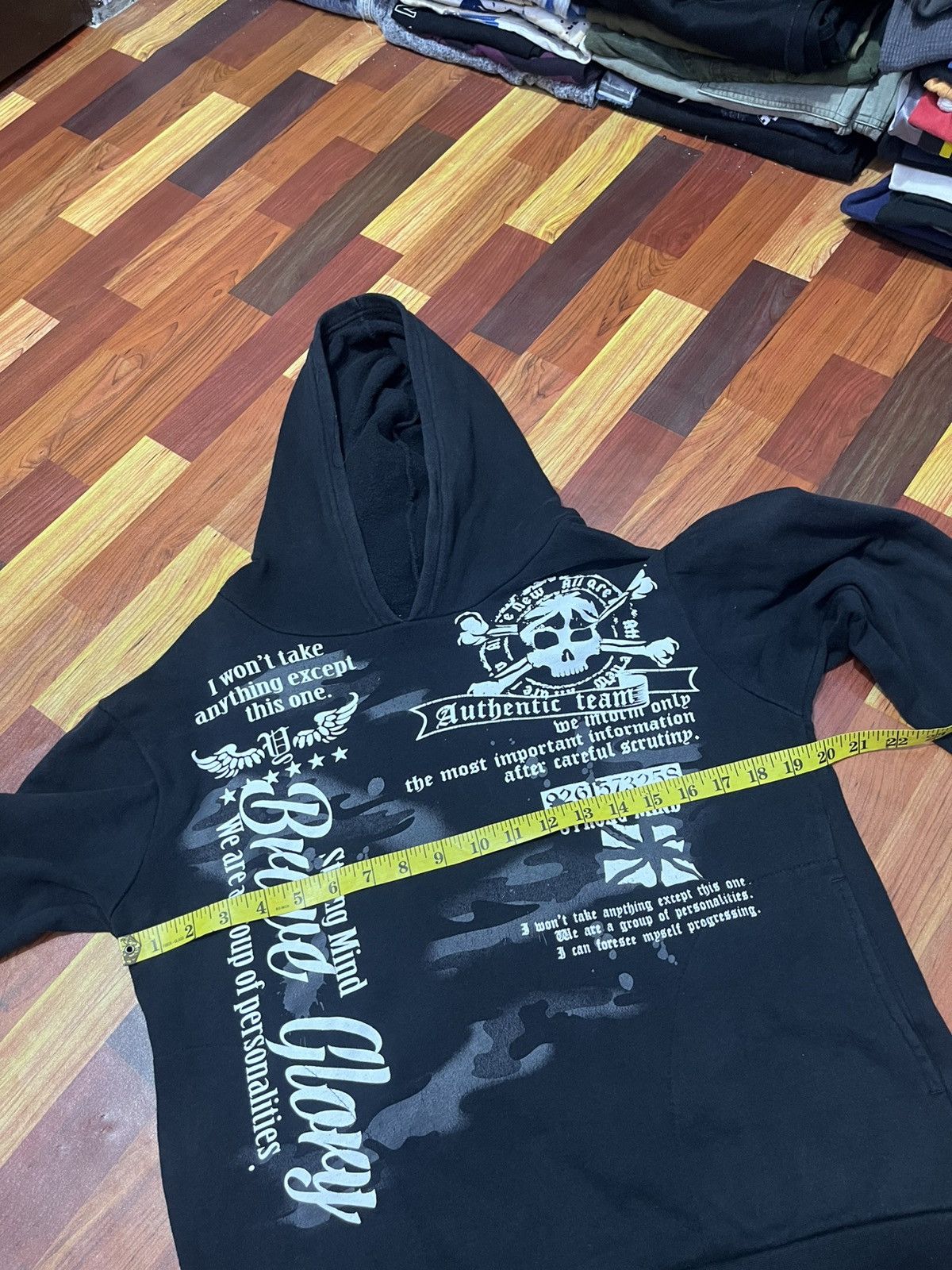 Japanese Brand Freude Skull Graphic Hoodie Black Boxy Fit Japan Size US S / EU 44-46 / 1 - 12 Thumbnail
