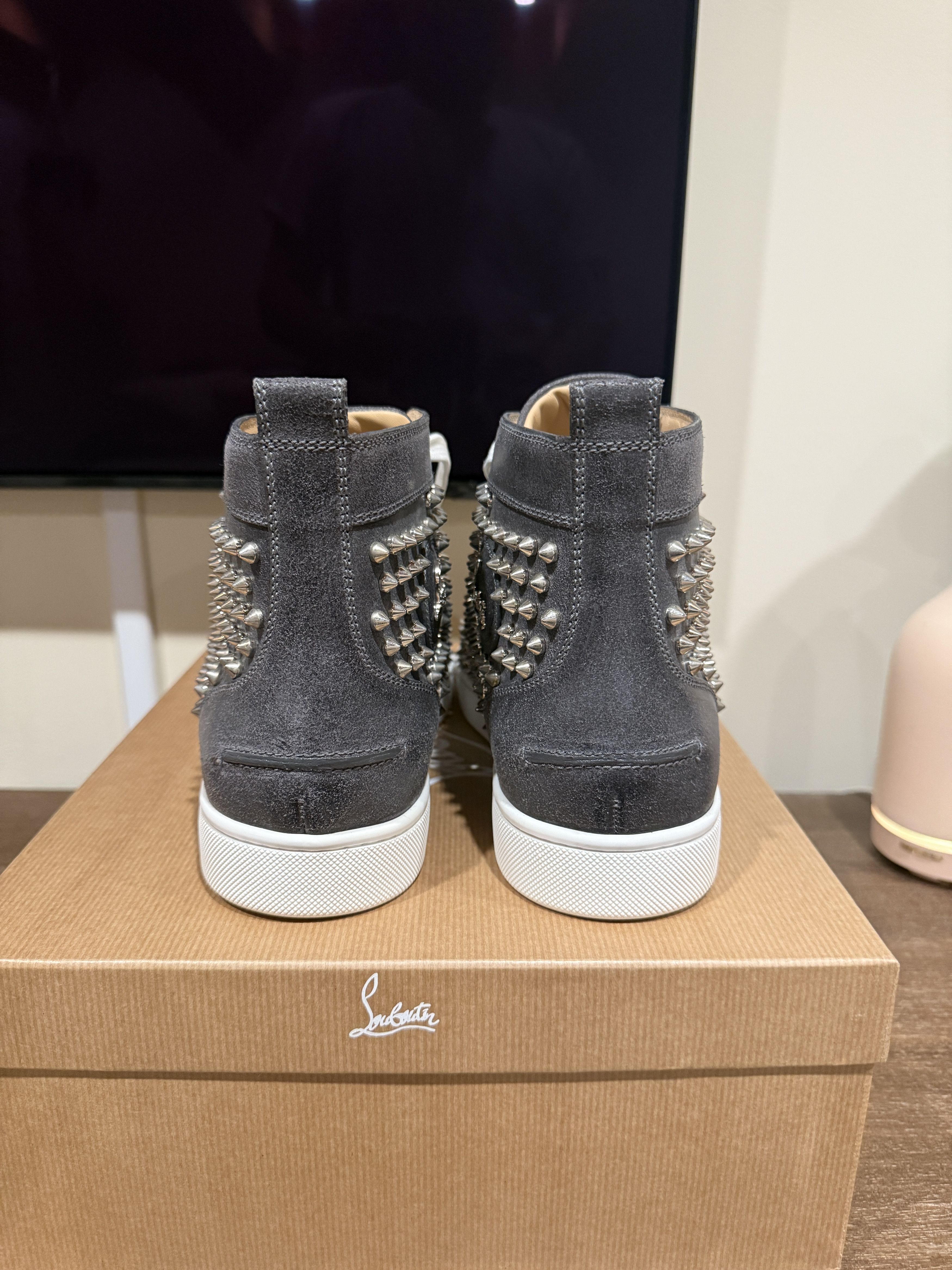 Christian Louboutin Louis Flat Spikes Grey/Silver Size 44 Size US 11 / EU 44 - 4 Thumbnail