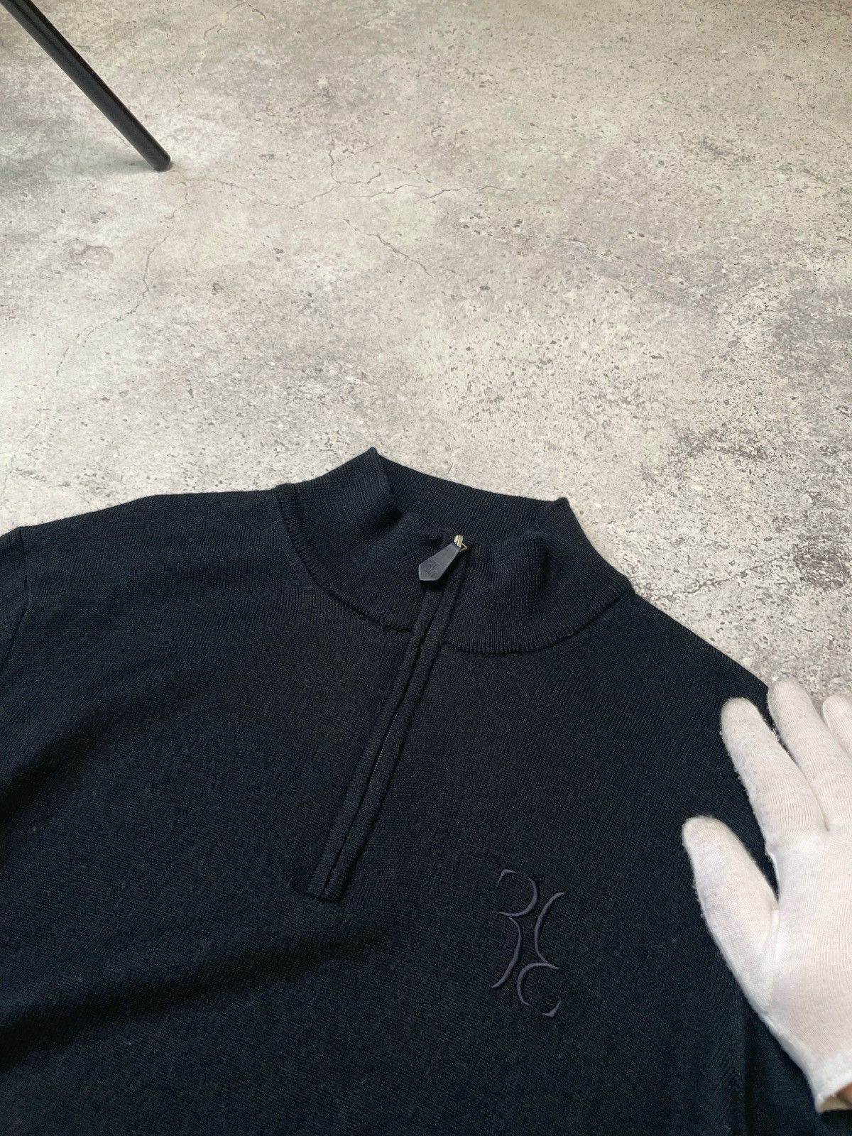 Billionaire Couture Billionaire Couture Merino Wool Zip Polo Long Sleeve Sweater Size US L / EU 52-54 / 3 - 5 Thumbnail