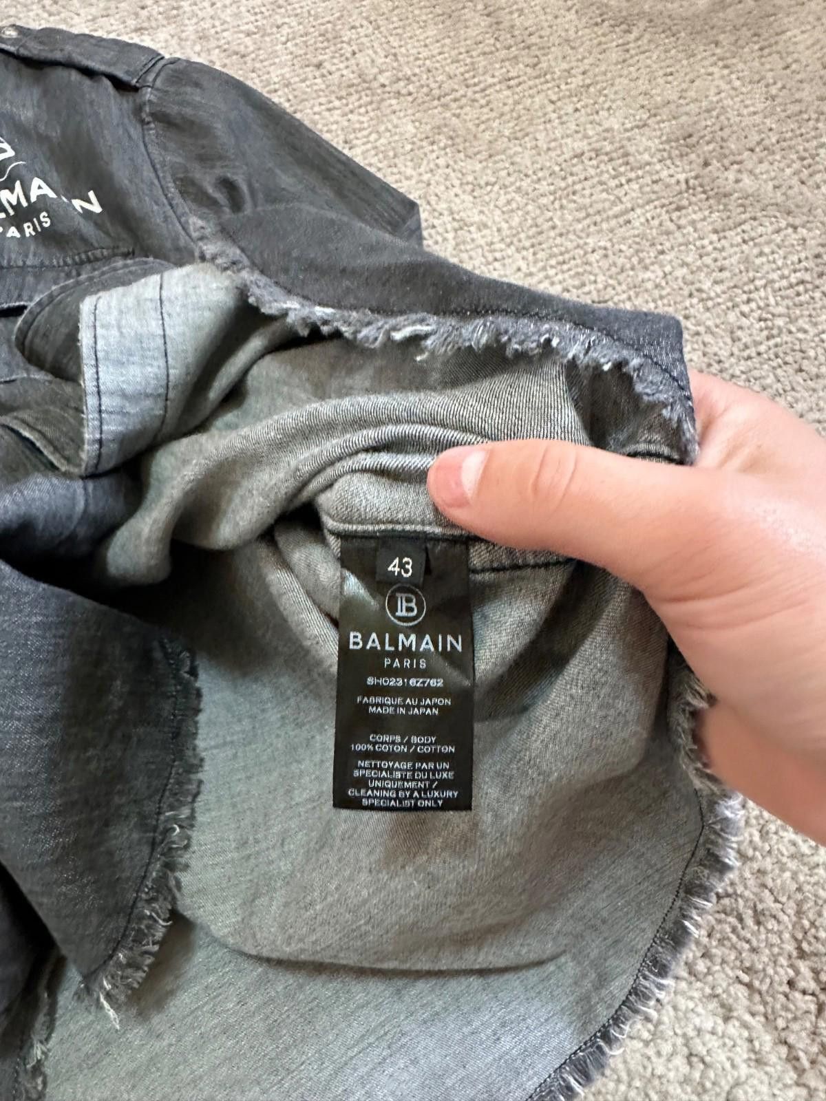 Balmain BALMAIN LOGO PRINTED DENIM SHIRT JAPAN SIZE L Size US L / EU 52-54 / 3 - 9 Thumbnail
