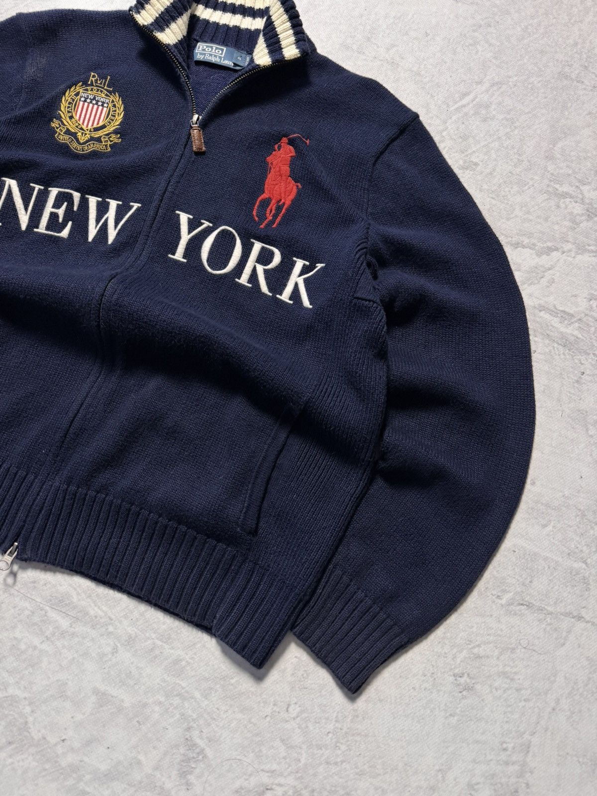 Polo Ralph Lauren × Vintage Ralph Lauren by Polo New York Vintage Knitting Zip Sweater Size US M / EU 48-50 / 2 - 4 Thumbnail