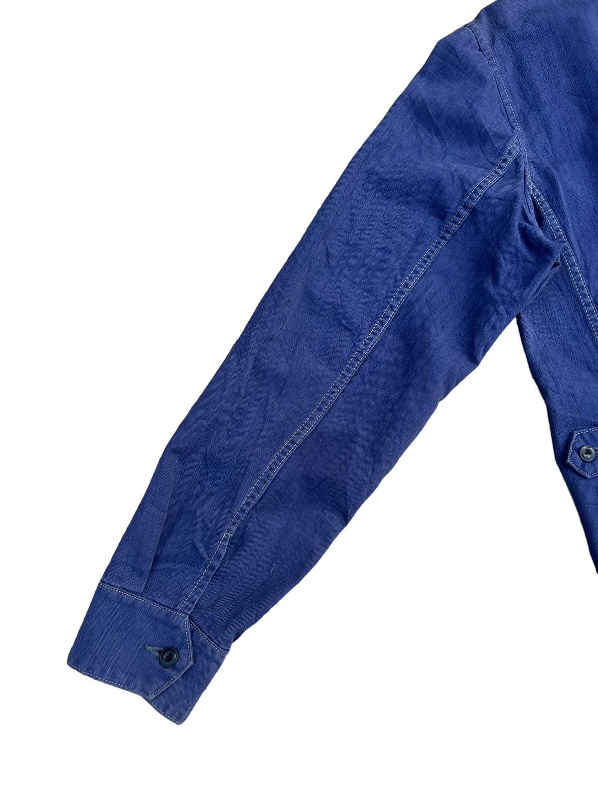 Indigo Two Moon Japan Herringbone Indigo Work Wear Jacket Size US L / EU 52-54 / 3 - 16 Thumbnail