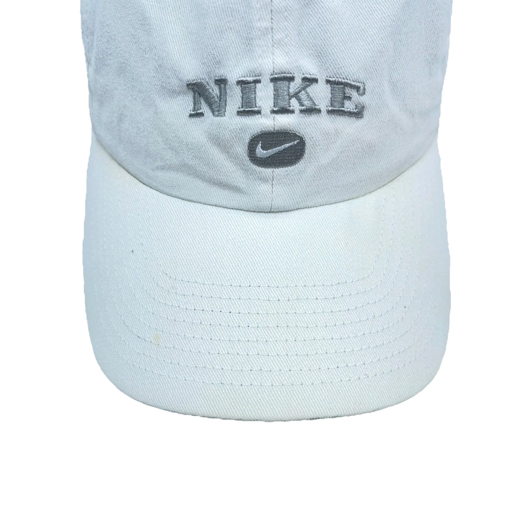Nike VINTAGE Nike Hat Cap Strap Back White Center Swoosh Dad Baseball Y2K 2000s Size ONE SIZE - 7 Thumbnail