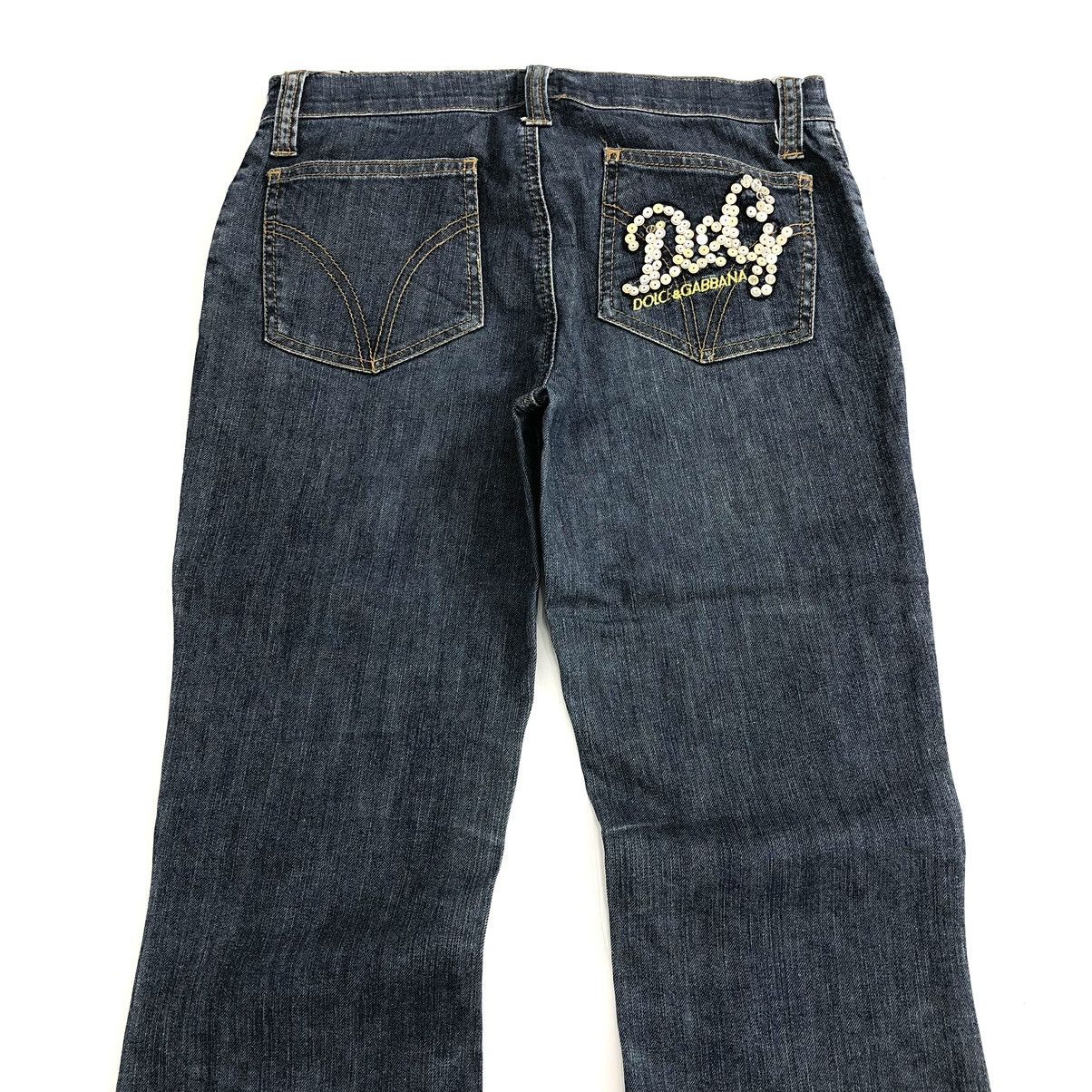 Designer × Dolce & Gabbana × Vintage Vintage Dolce & Gabbana Studded Boot Cut Flared Jeans Size US 27 - 2 Thumbnail