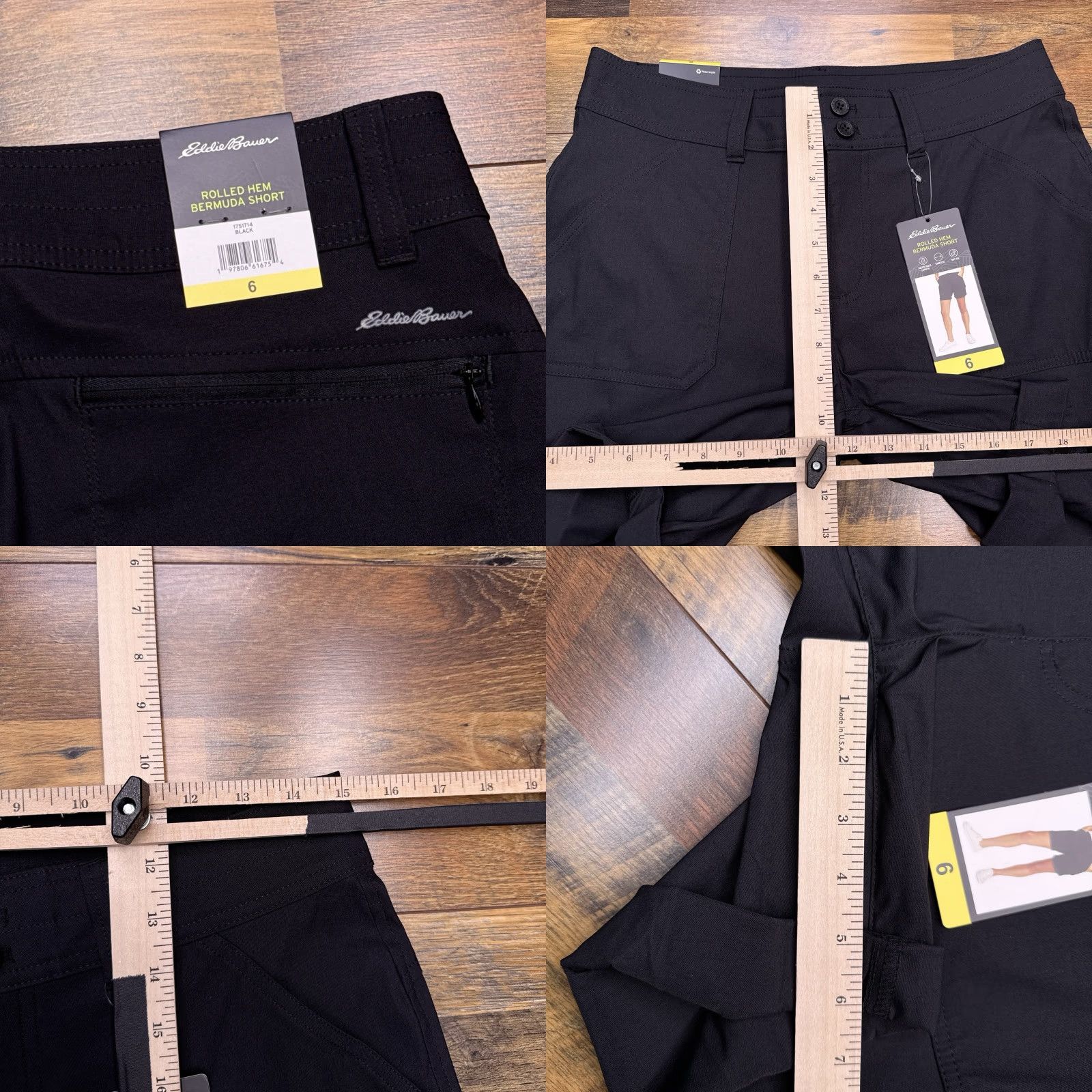 Eddie Bauer Eddie Bauer Shorts Womens 6 Black Mid Rise Stretch Rolled Hem New Size 28" / US 6 / IT 42 - 8 Thumbnail