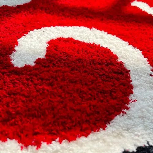 Japanese Brand Japanese Anime Cartoon Red Cloud Tufted Carpet Rug Size ONE SIZE - 2 Thumbnail