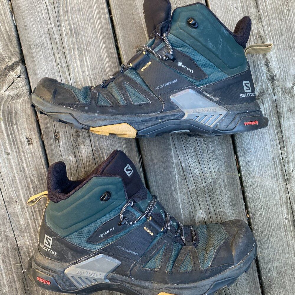 Salomon Salomon X Ultra 4 Mid Gore-Tex Hiking Boots Black Green Siz Size US 11.5 / EU 44-45 - 3 Thumbnail