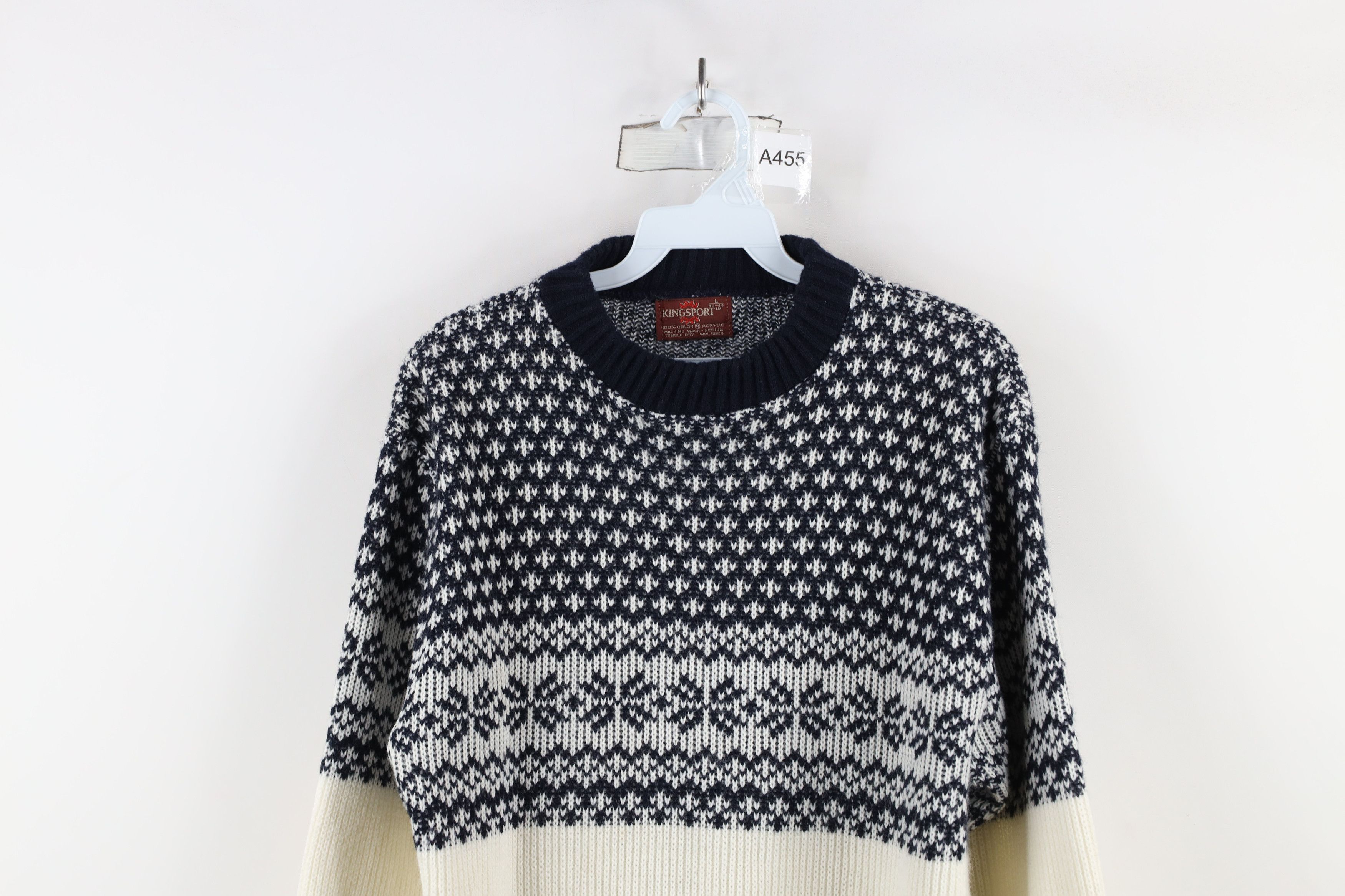 Vintage Vintage 70s Streetwear Fair Isle Knit Crewneck Sweater Size US L / EU 52-54 / 3 - 2 Thumbnail