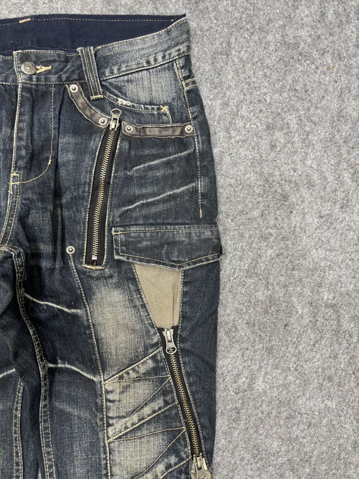 PPFM 💥Crazy Design💥PPFM Very Rare Zipper Biker Jeans F633 Size US 32 / EU 48 - 3 Thumbnail