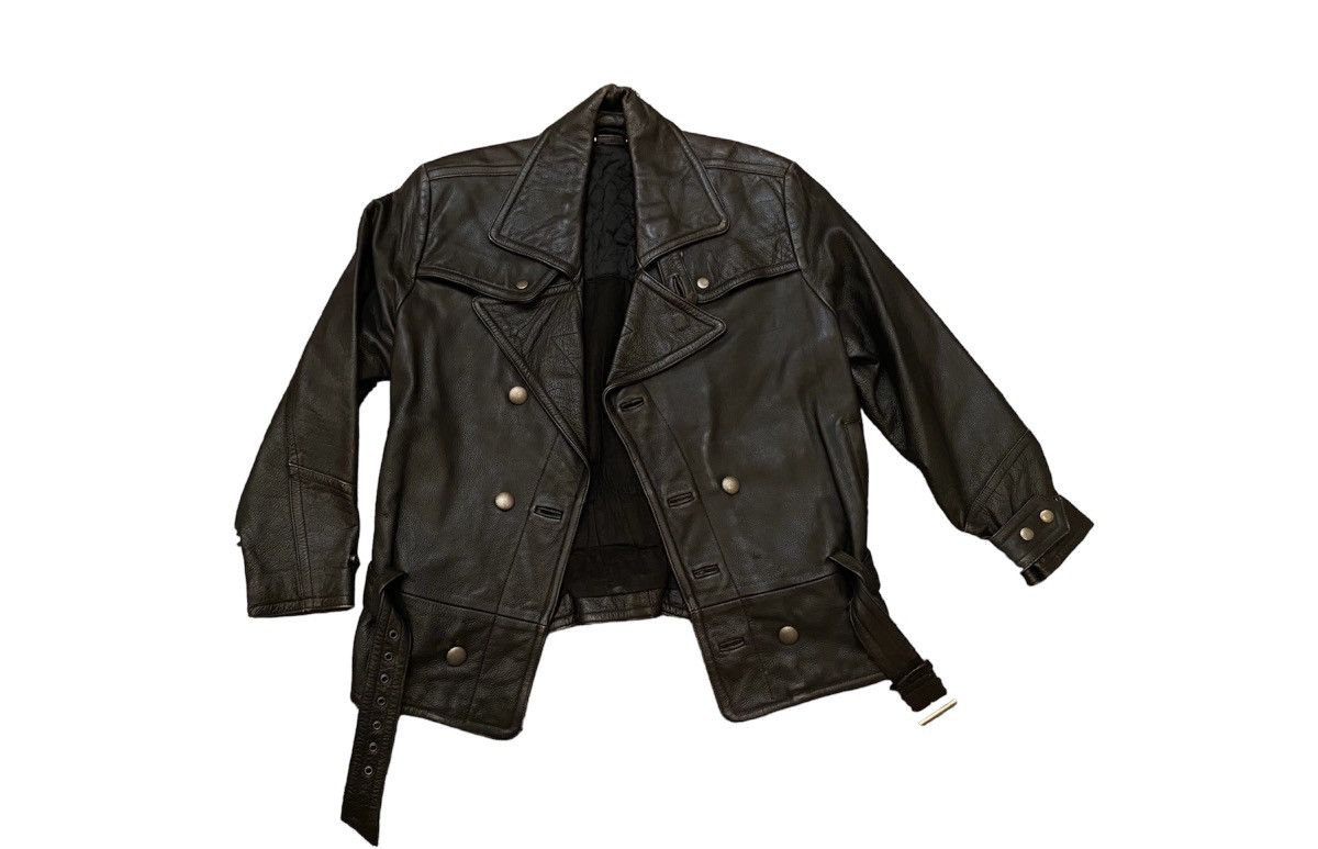 image of Archival Clothing x Leather Jacket Vintage 1990S Punk Grunge Style Leather Jacket in Black (Size Sm