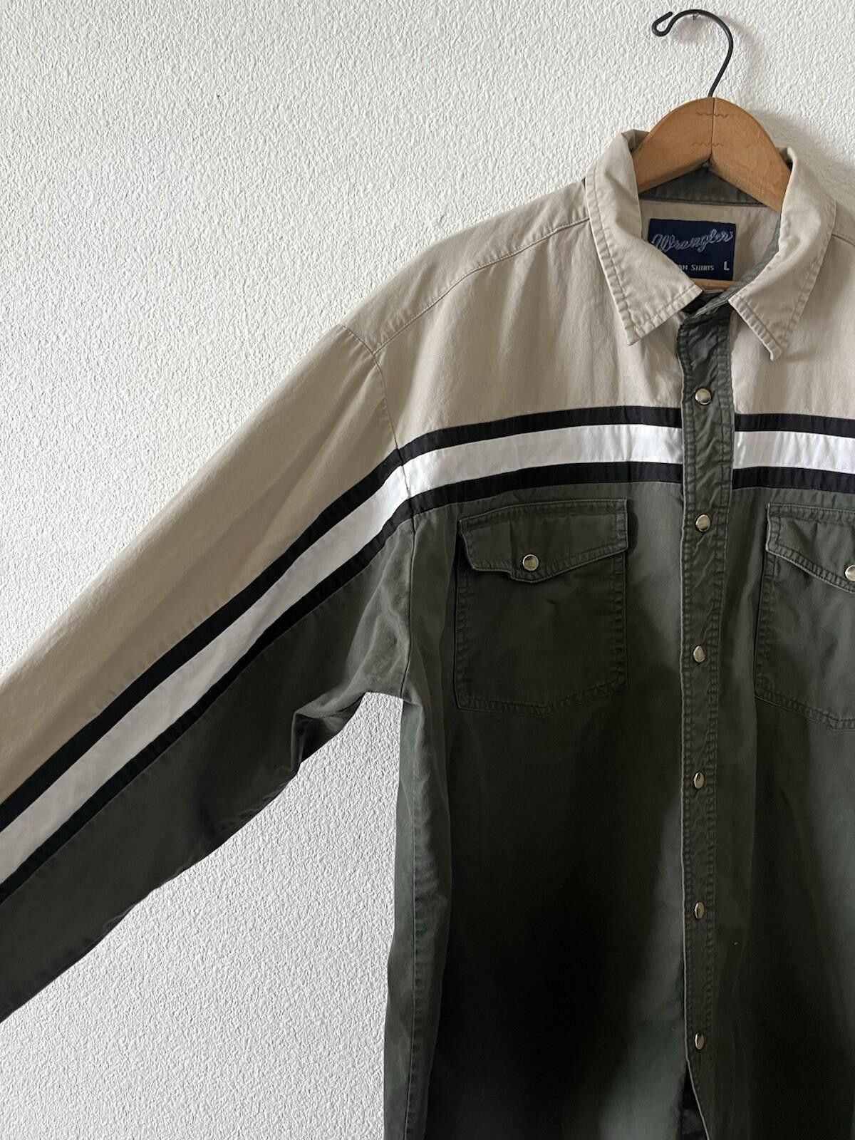 Wrangler Wrangler Western Shirt Two Tone Olive Green Pearl Snap L Size US L / EU 52-54 / 3 - 2 Thumbnail