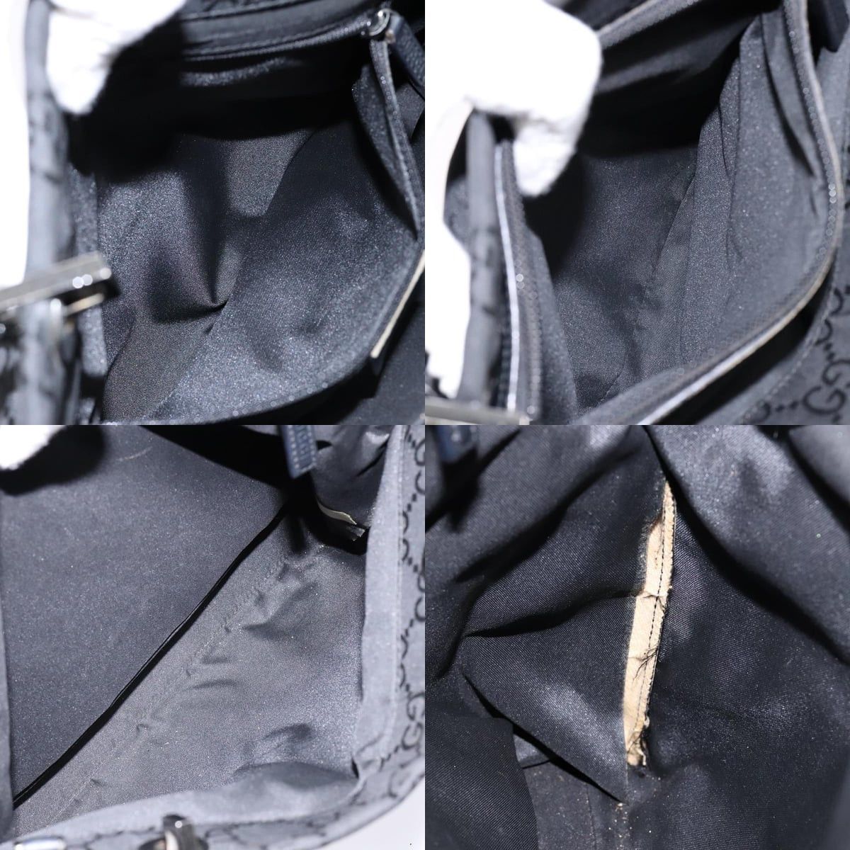 Gucci GUCCI GG Canvas Bamboo Hand Bag Nylon Black Silver 002 002 Size ONE SIZE - 12 Thumbnail